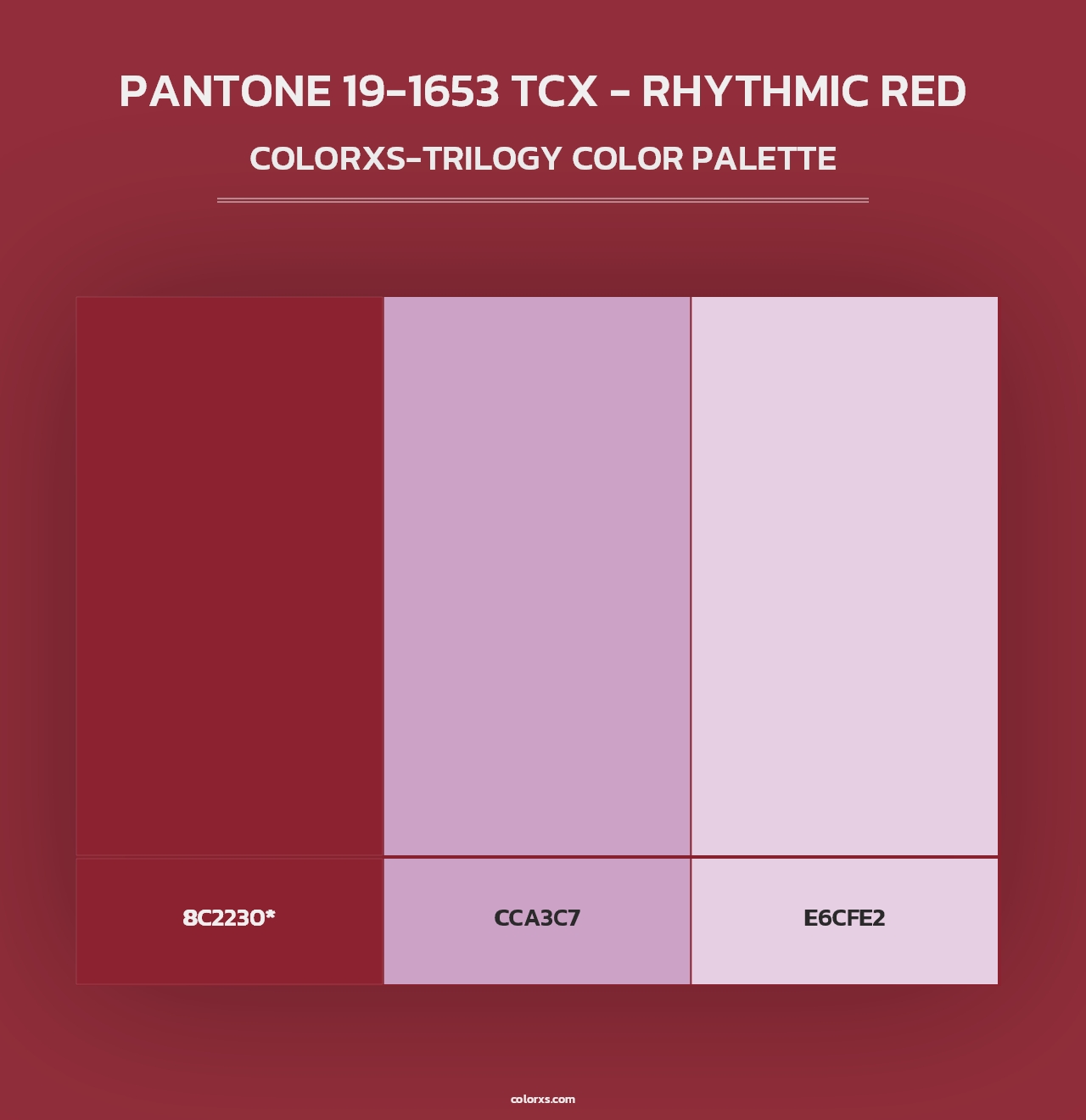PANTONE 19-1653 TCX - Rhythmic Red - Colorxs Trilogy Palette