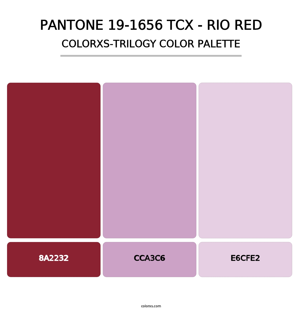PANTONE 19-1656 TCX - Rio Red - Colorxs Trilogy Palette