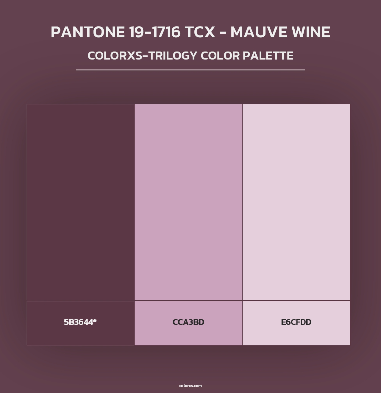 PANTONE 19-1716 TCX - Mauve Wine - Colorxs Trilogy Palette