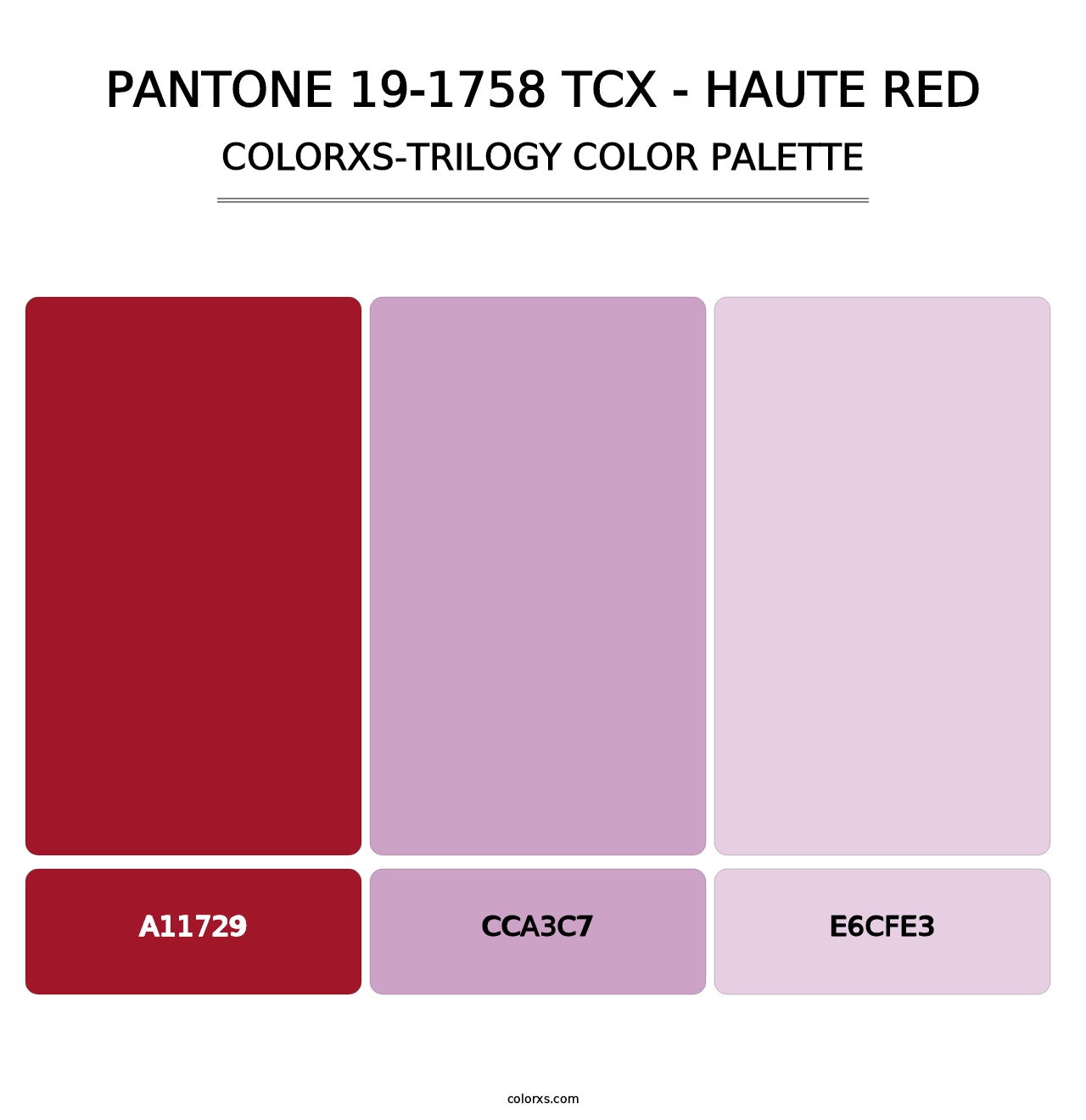PANTONE 19-1758 TCX - Haute Red - Colorxs Trilogy Palette