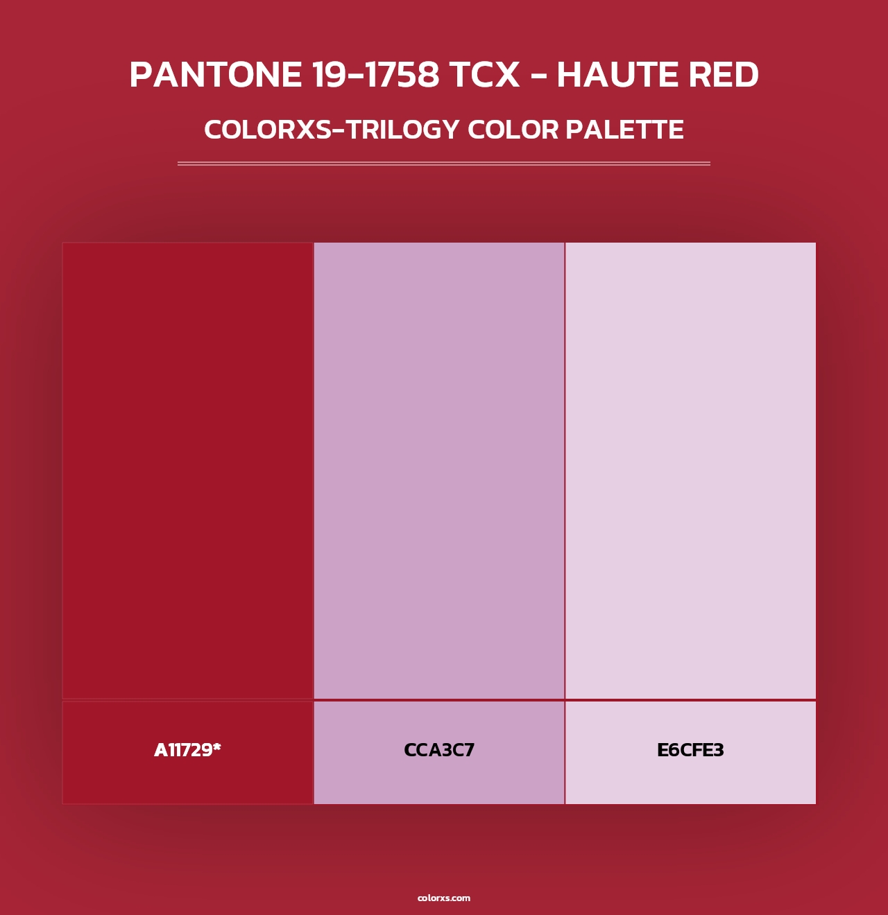 PANTONE 19-1758 TCX - Haute Red - Colorxs Trilogy Palette
