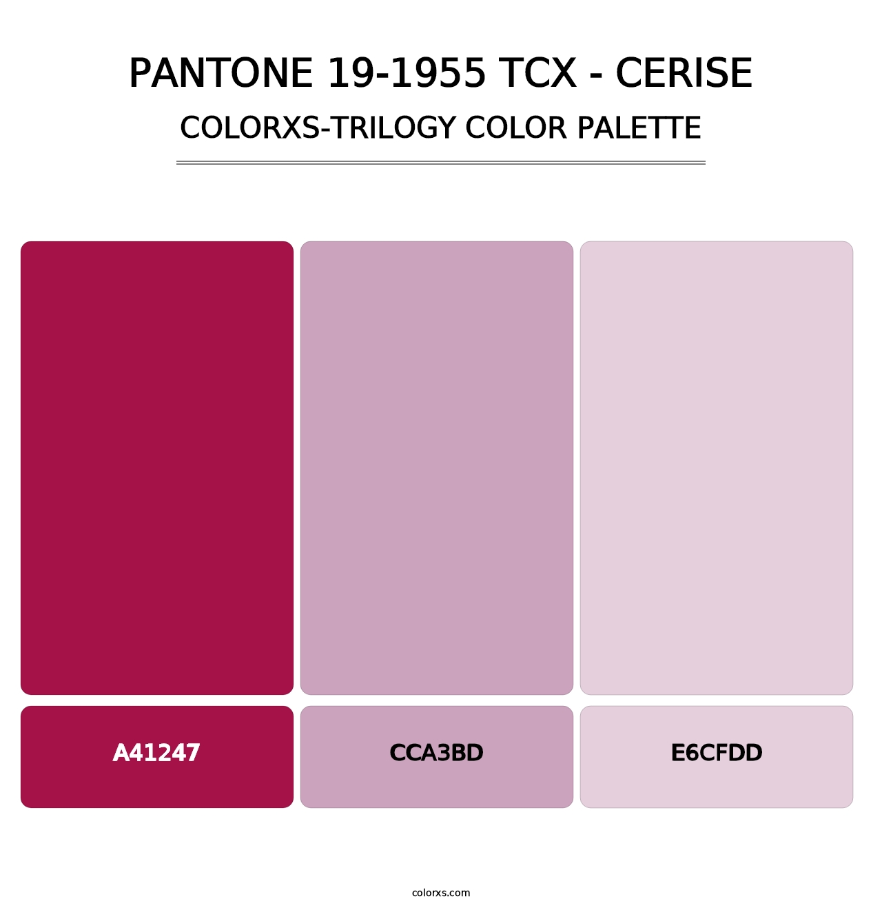 PANTONE 19-1955 TCX - Cerise - Colorxs Trilogy Palette