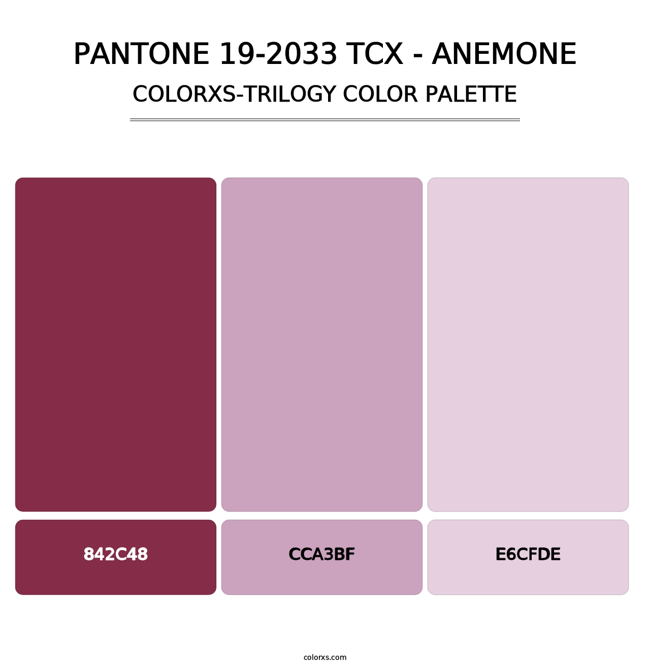 PANTONE 19-2033 TCX - Anemone - Colorxs Trilogy Palette