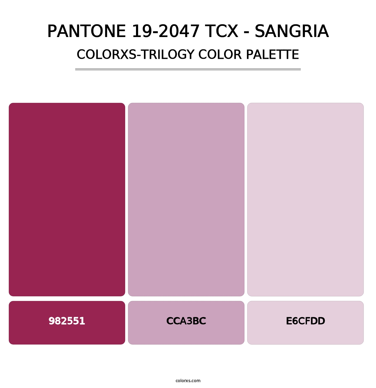 PANTONE 19-2047 TCX - Sangria - Colorxs Trilogy Palette