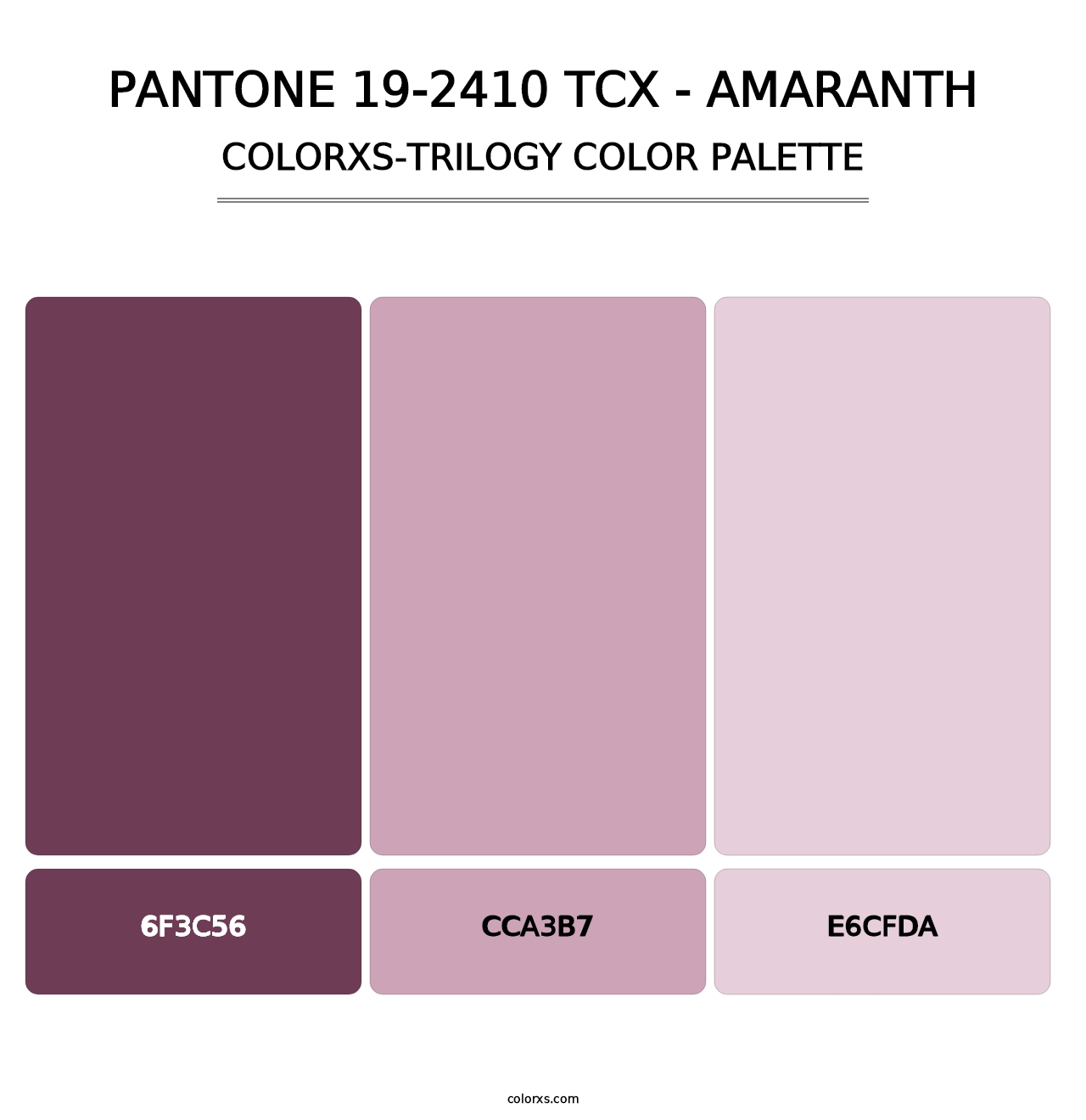PANTONE 19-2410 TCX - Amaranth - Colorxs Trilogy Palette