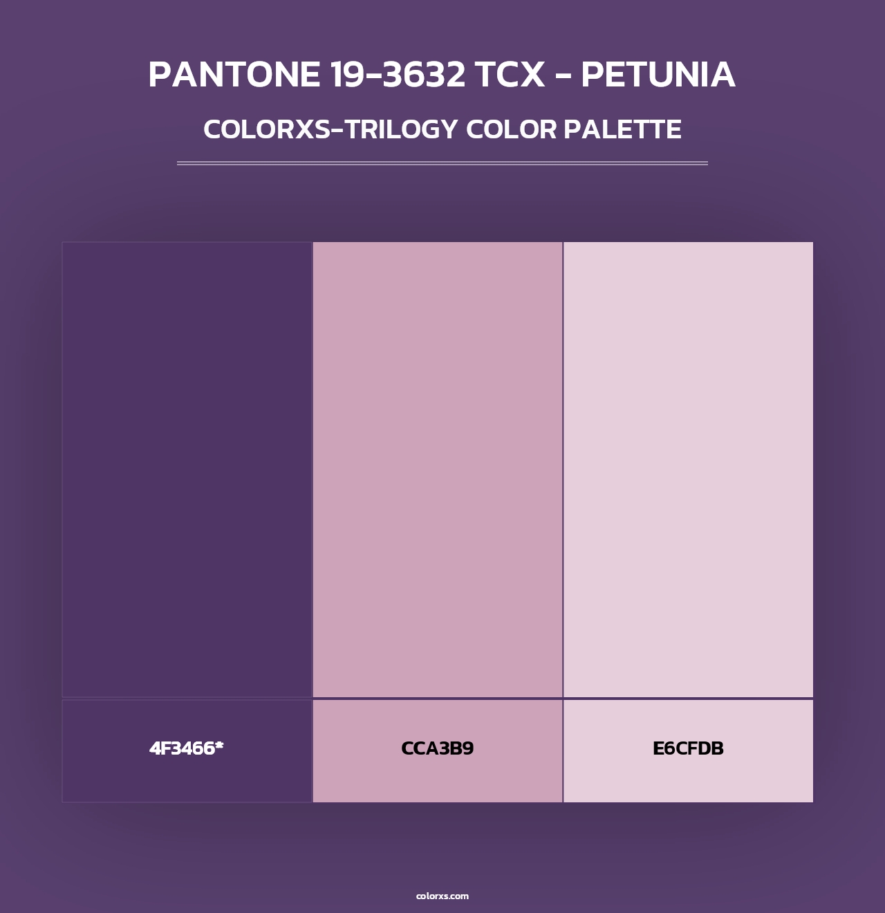 PANTONE 19-3632 TCX - Petunia - Colorxs Trilogy Palette