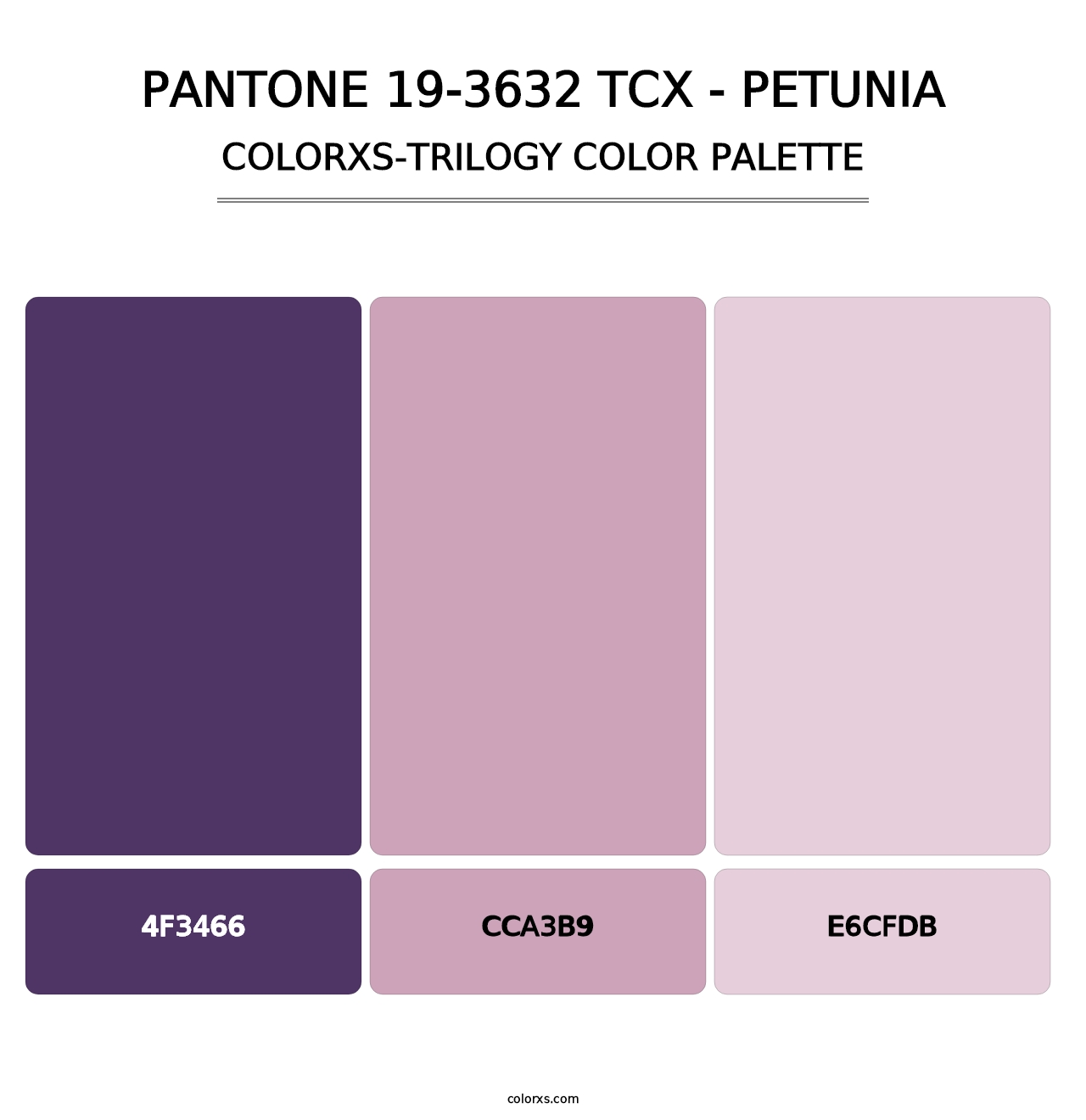 PANTONE 19-3632 TCX - Petunia - Colorxs Trilogy Palette