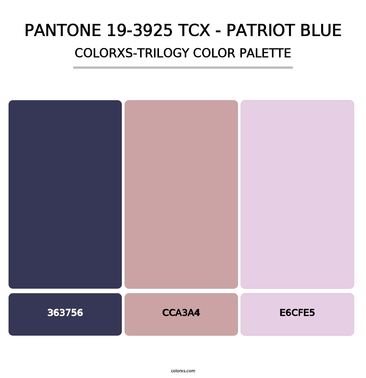 PANTONE 19-3925 TCX - Patriot Blue - Colorxs Trilogy Palette