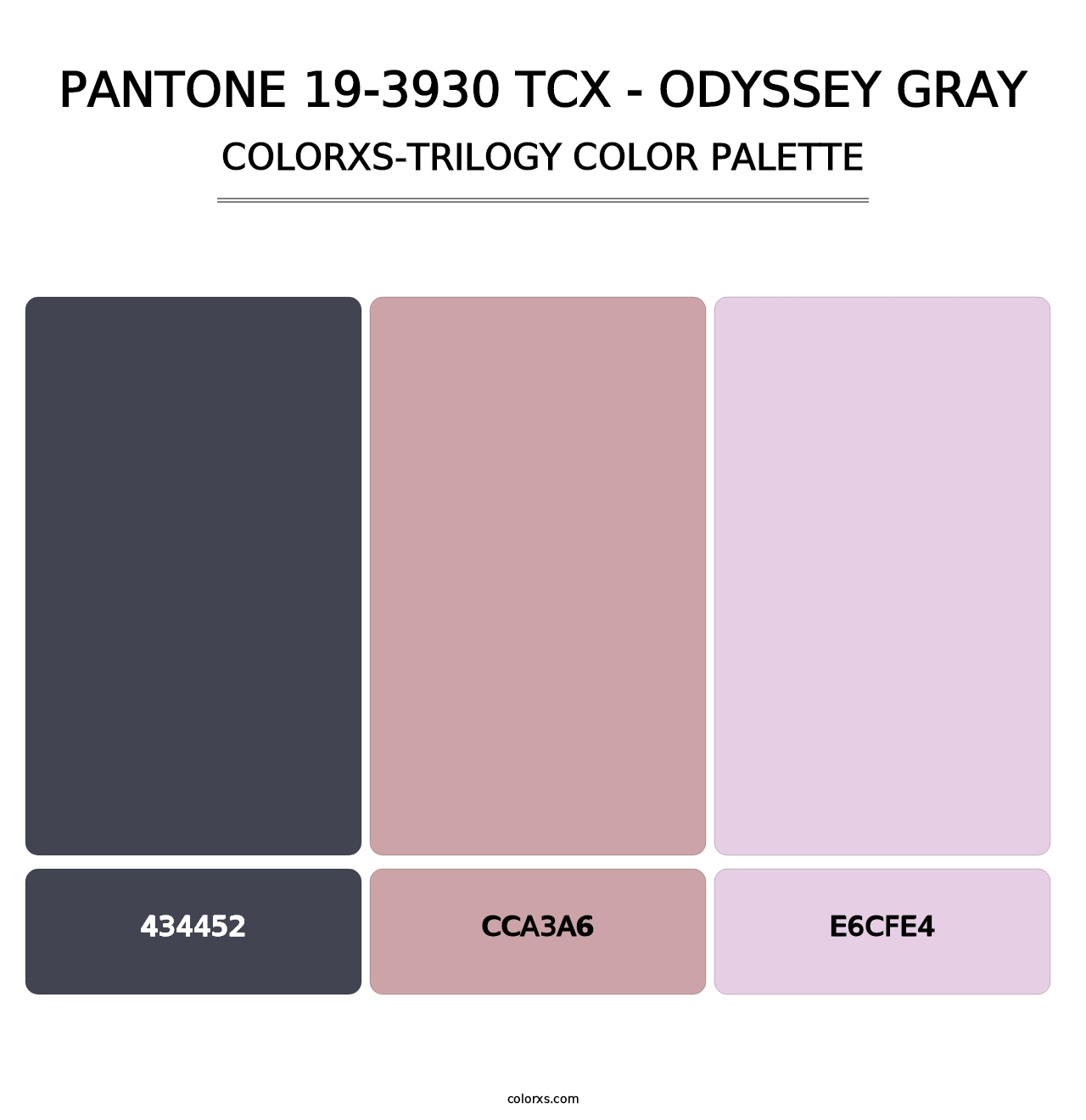 PANTONE 19-3930 TCX - Odyssey Gray - Colorxs Trilogy Palette