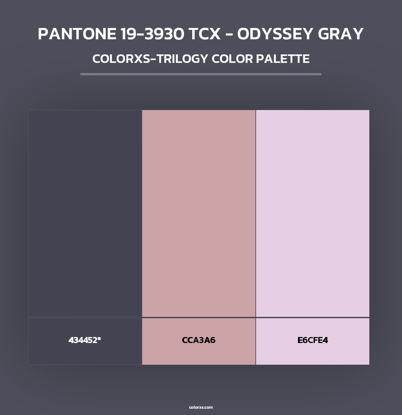 PANTONE 19-3930 TCX - Odyssey Gray - Colorxs Trilogy Palette