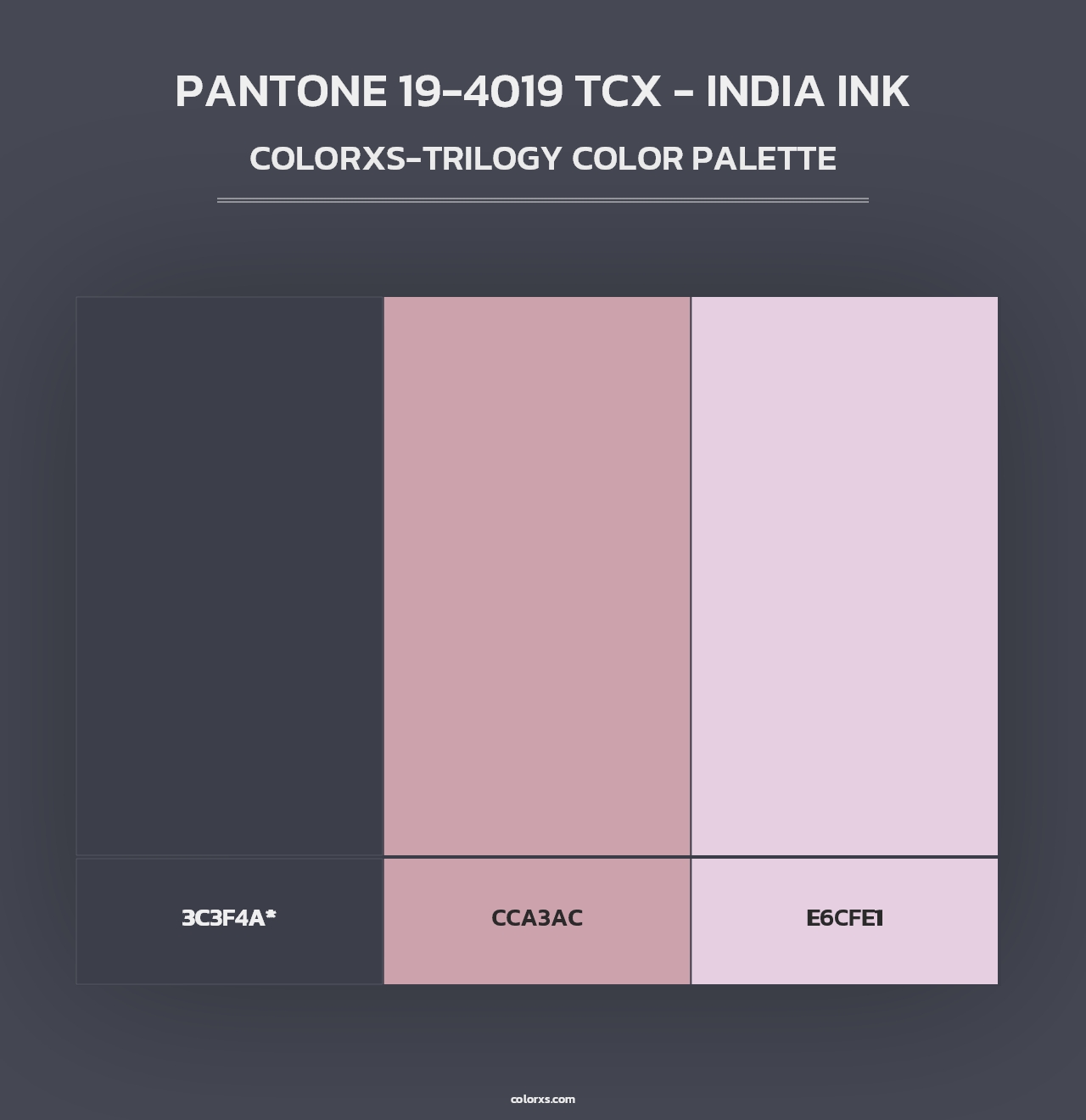 PANTONE 19-4019 TCX - India Ink - Colorxs Trilogy Palette