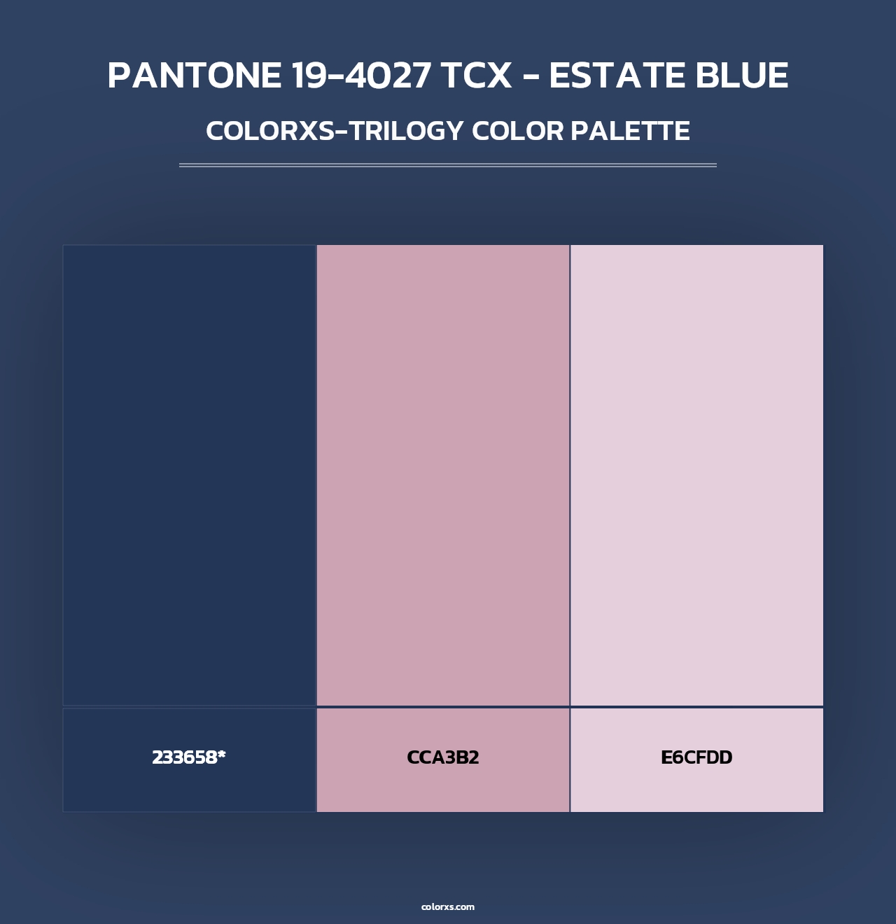 PANTONE 19-4027 TCX - Estate Blue - Colorxs Trilogy Palette
