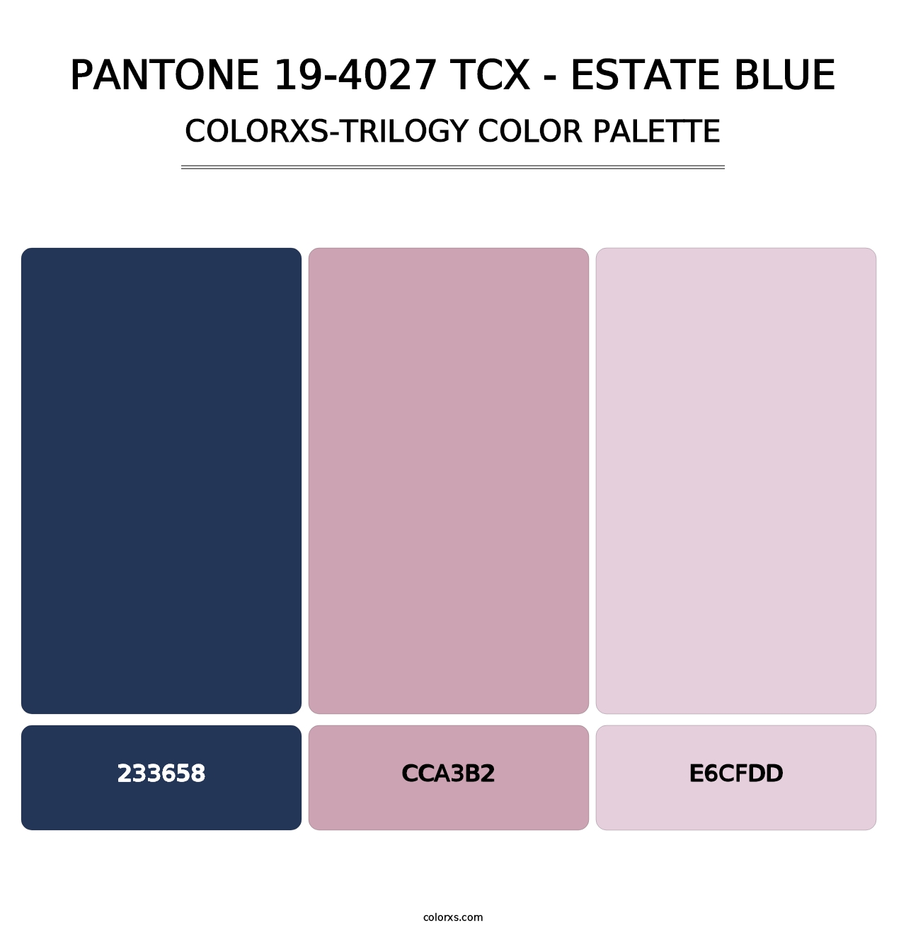 PANTONE 19-4027 TCX - Estate Blue - Colorxs Trilogy Palette
