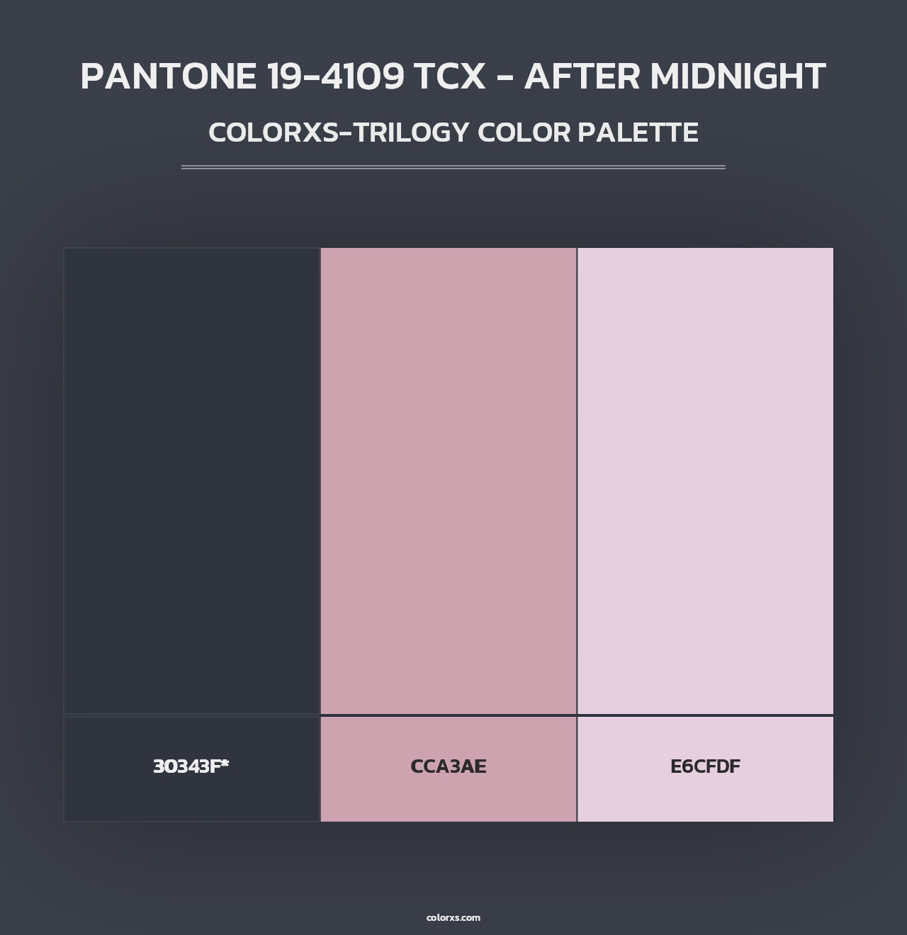 PANTONE 19-4109 TCX - After Midnight - Colorxs Trilogy Palette
