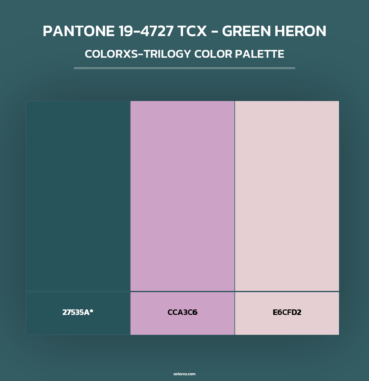 PANTONE 19-4727 TCX - Green Heron - Colorxs Trilogy Palette