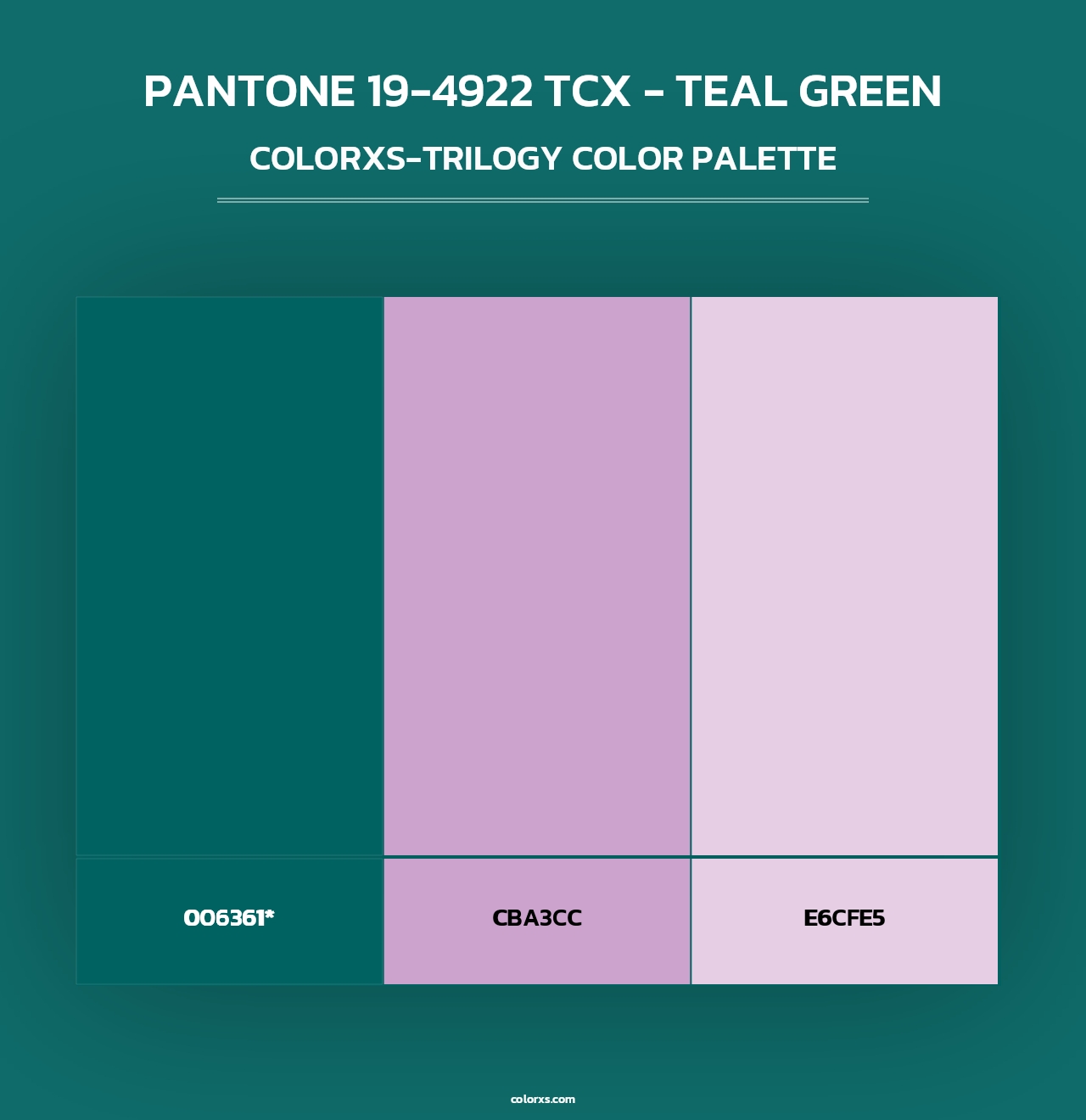 PANTONE 19-4922 TCX - Teal Green - Colorxs Trilogy Palette