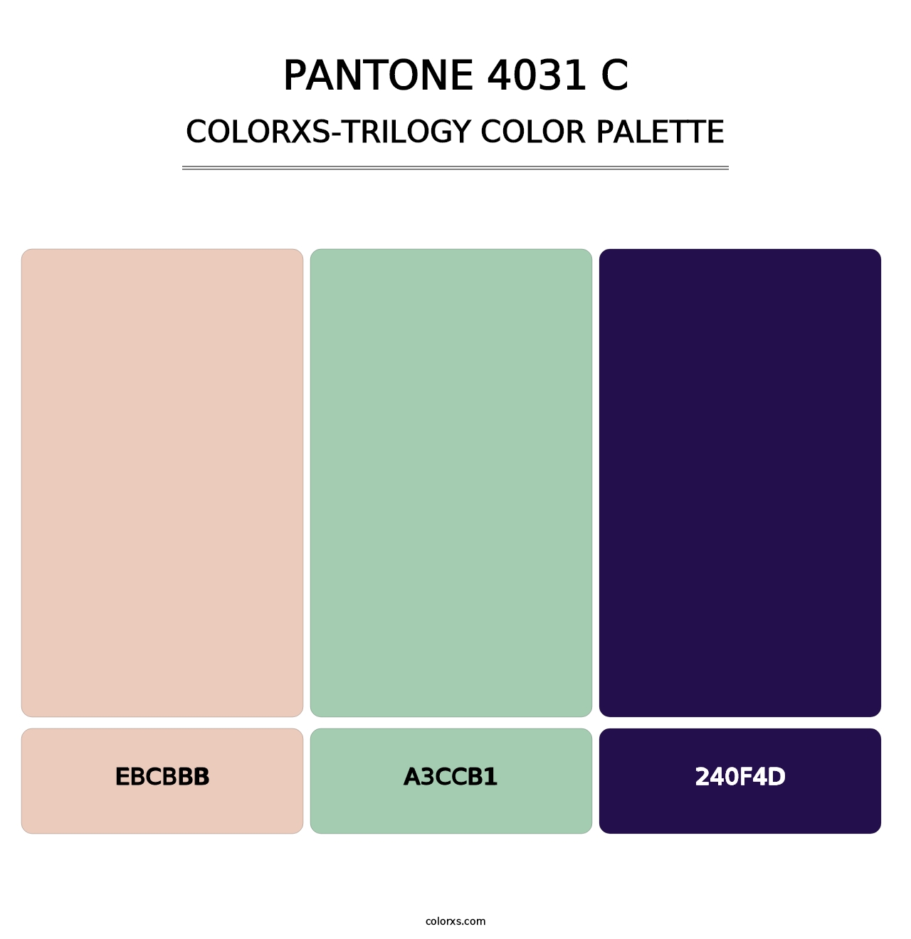 PANTONE 4031 C - Colorxs Trilogy Palette