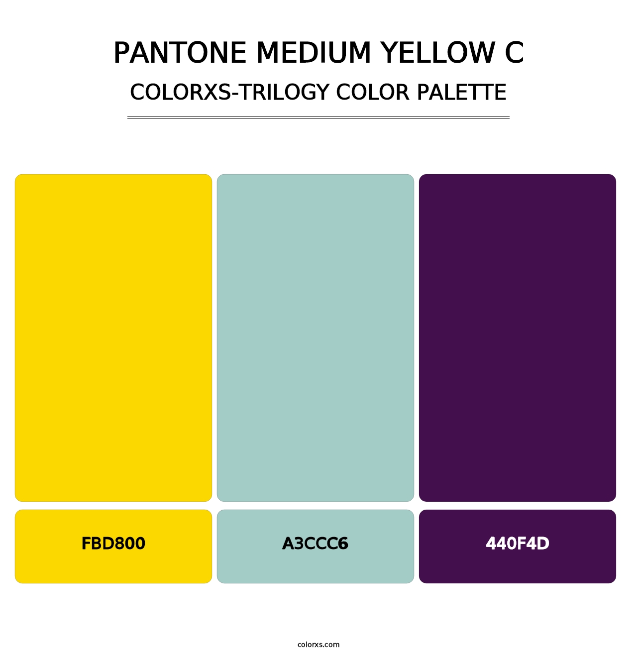 PANTONE Medium Yellow C - Colorxs Trilogy Palette