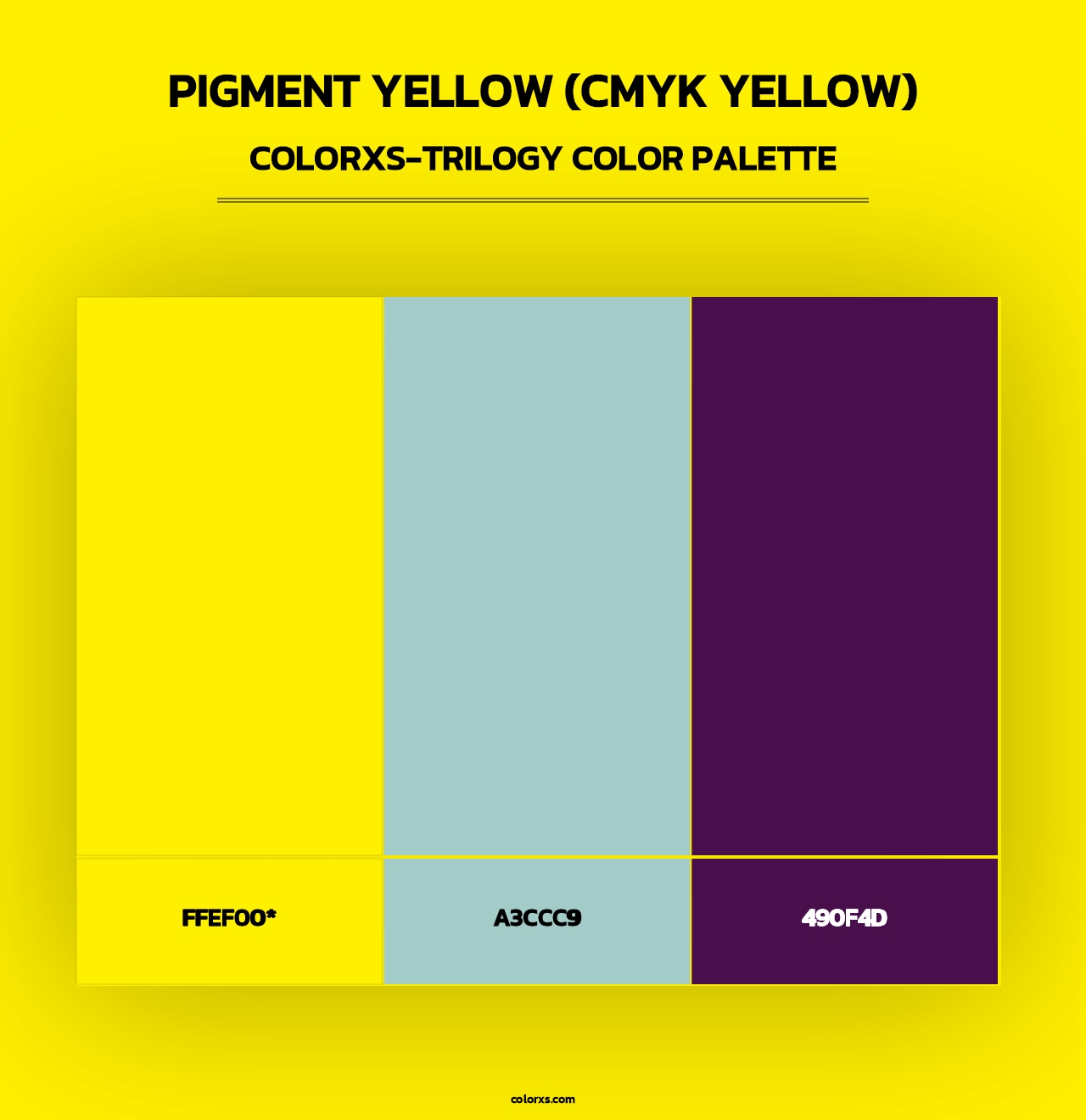 Pigment Yellow (CMYK Yellow) - Colorxs Trilogy Palette