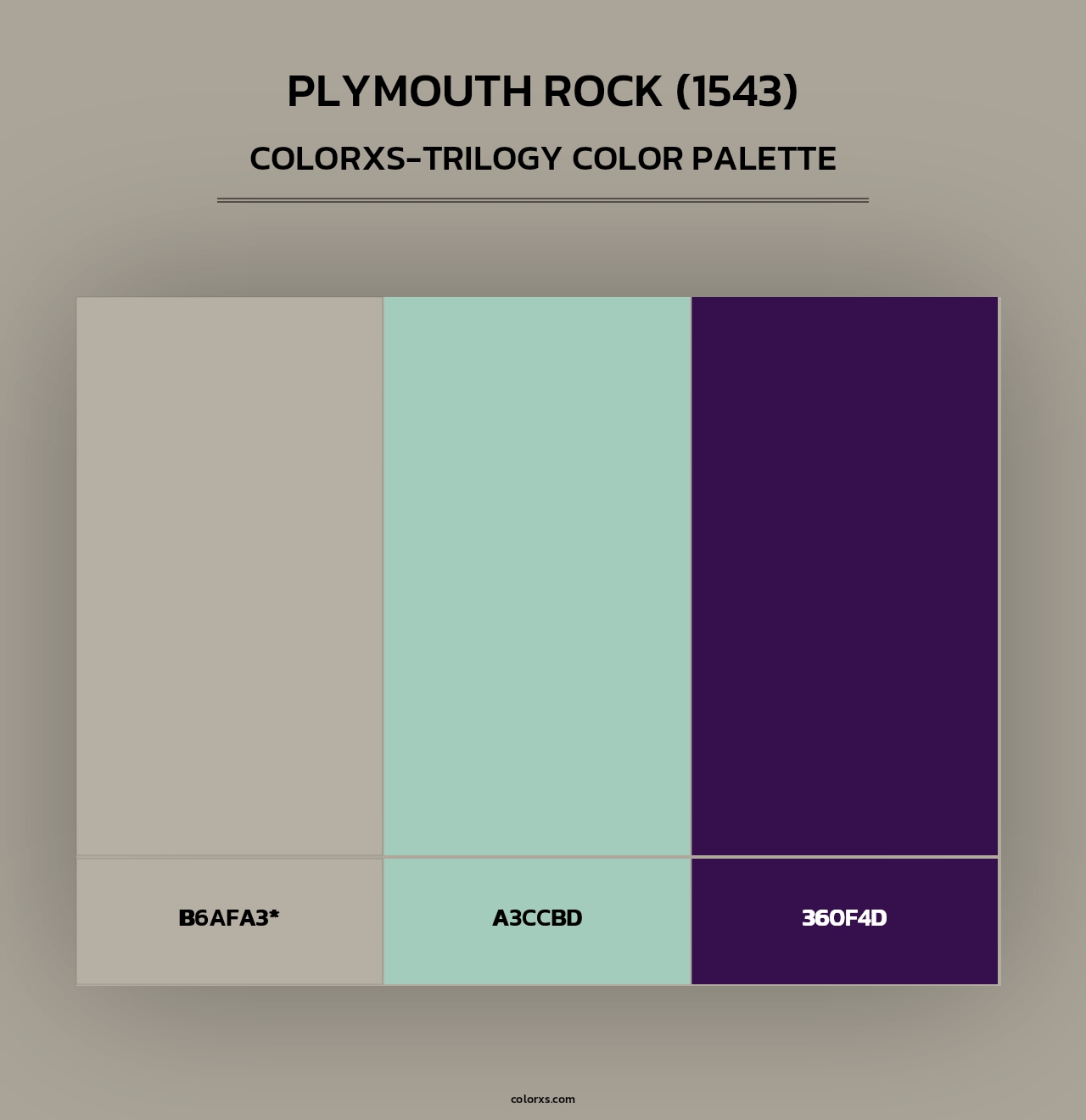 Plymouth Rock (1543) - Colorxs Trilogy Palette