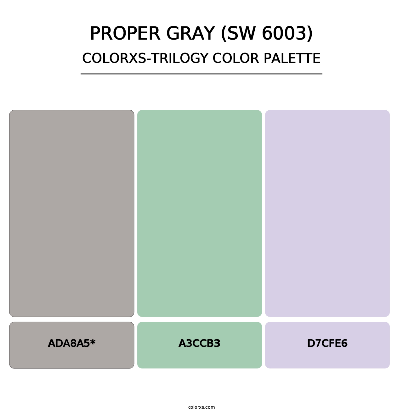Proper Gray (SW 6003) - Colorxs Trilogy Palette