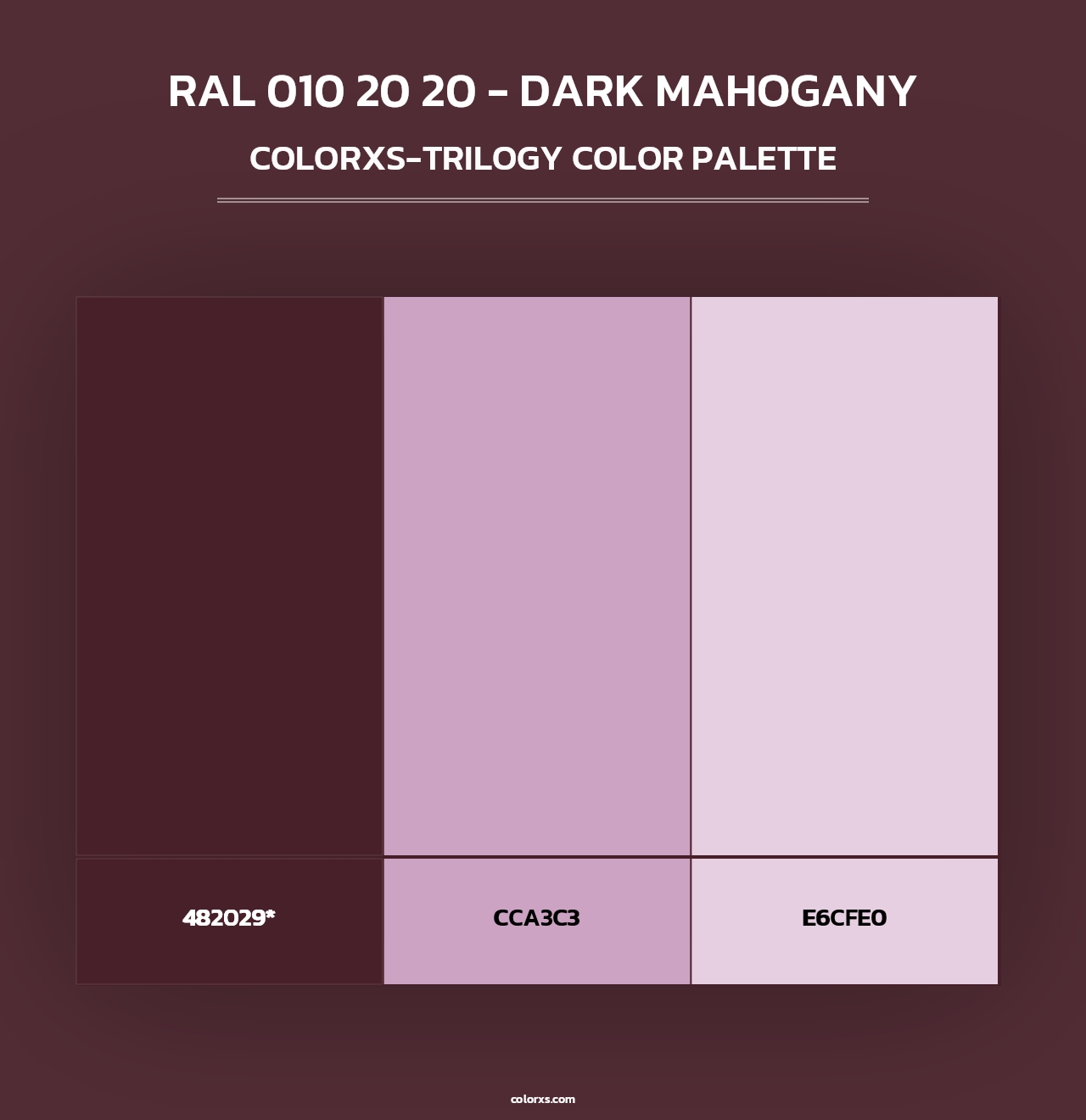 RAL 010 20 20 - Dark Mahogany - Colorxs Trilogy Palette