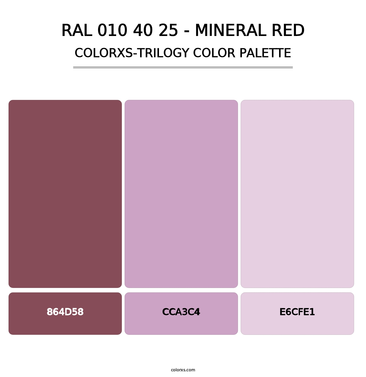 RAL 010 40 25 - Mineral Red - Colorxs Trilogy Palette