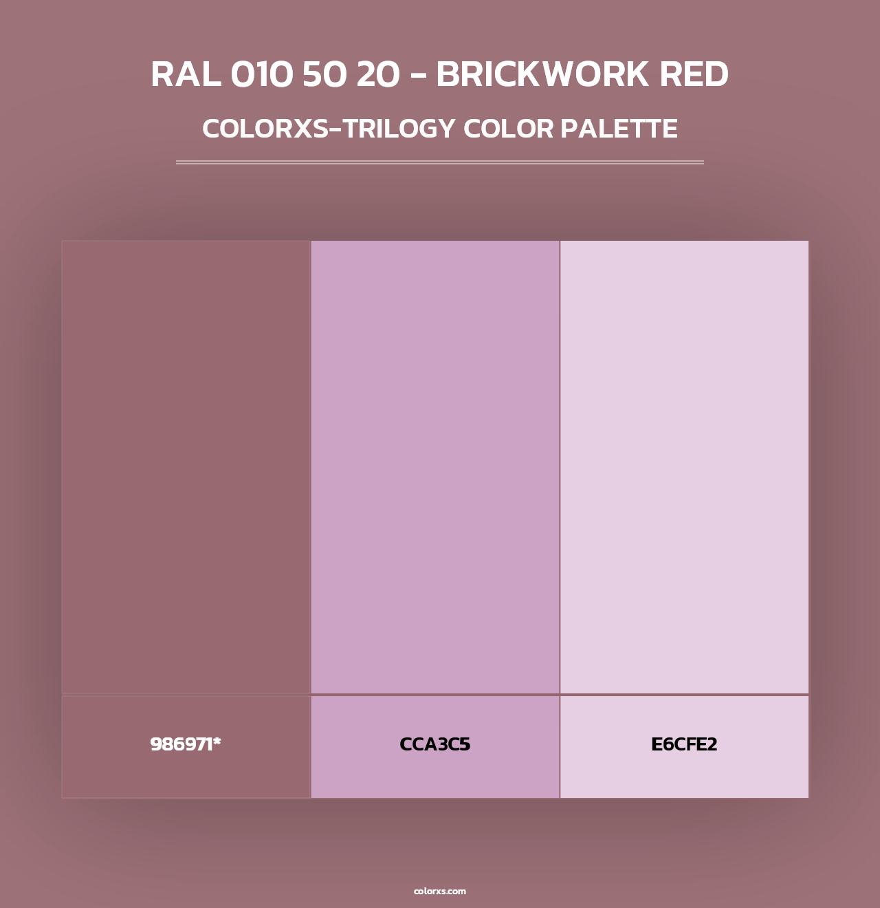 RAL 010 50 20 - Brickwork Red - Colorxs Trilogy Palette
