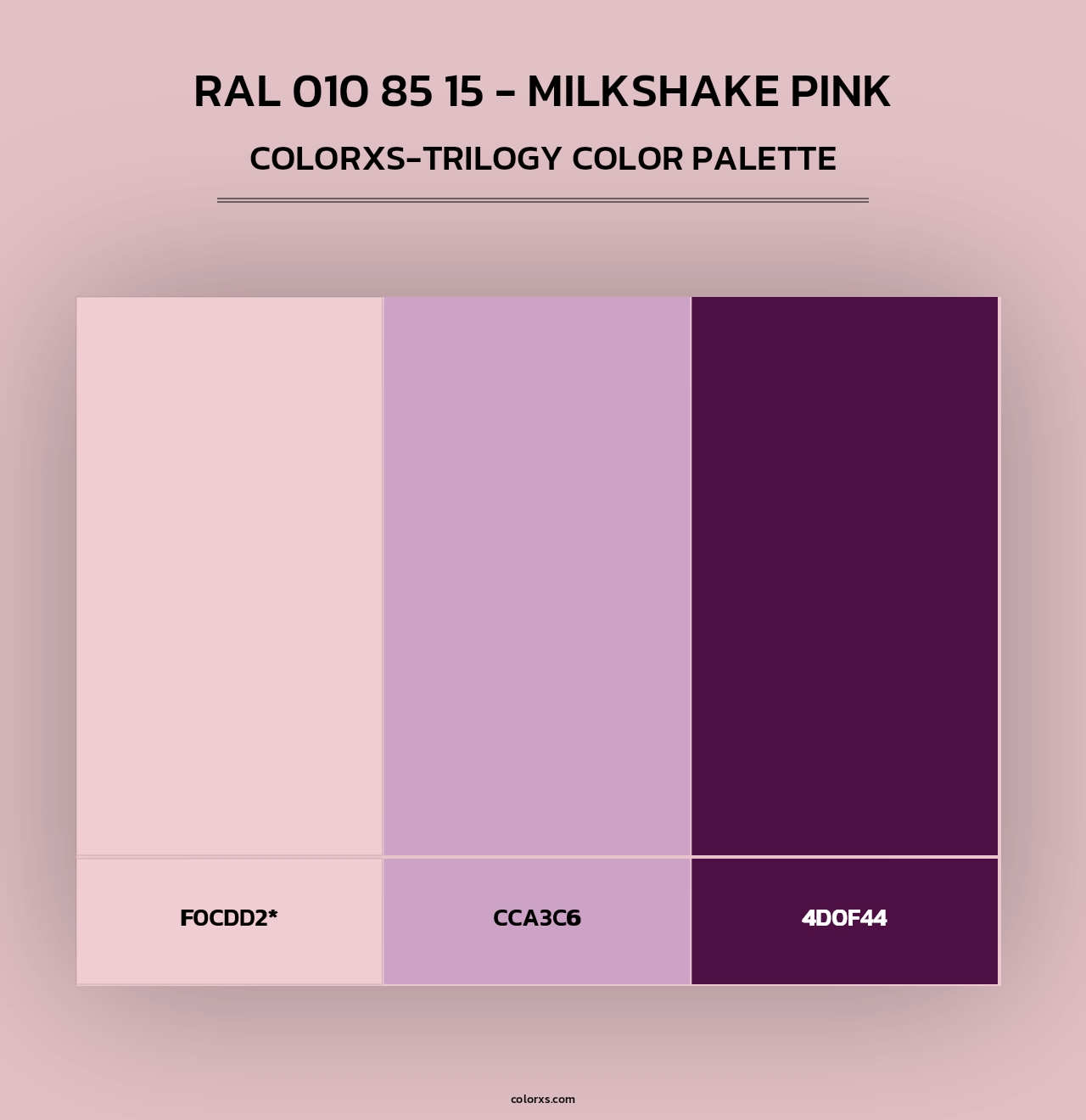 RAL 010 85 15 - Milkshake Pink - Colorxs Trilogy Palette