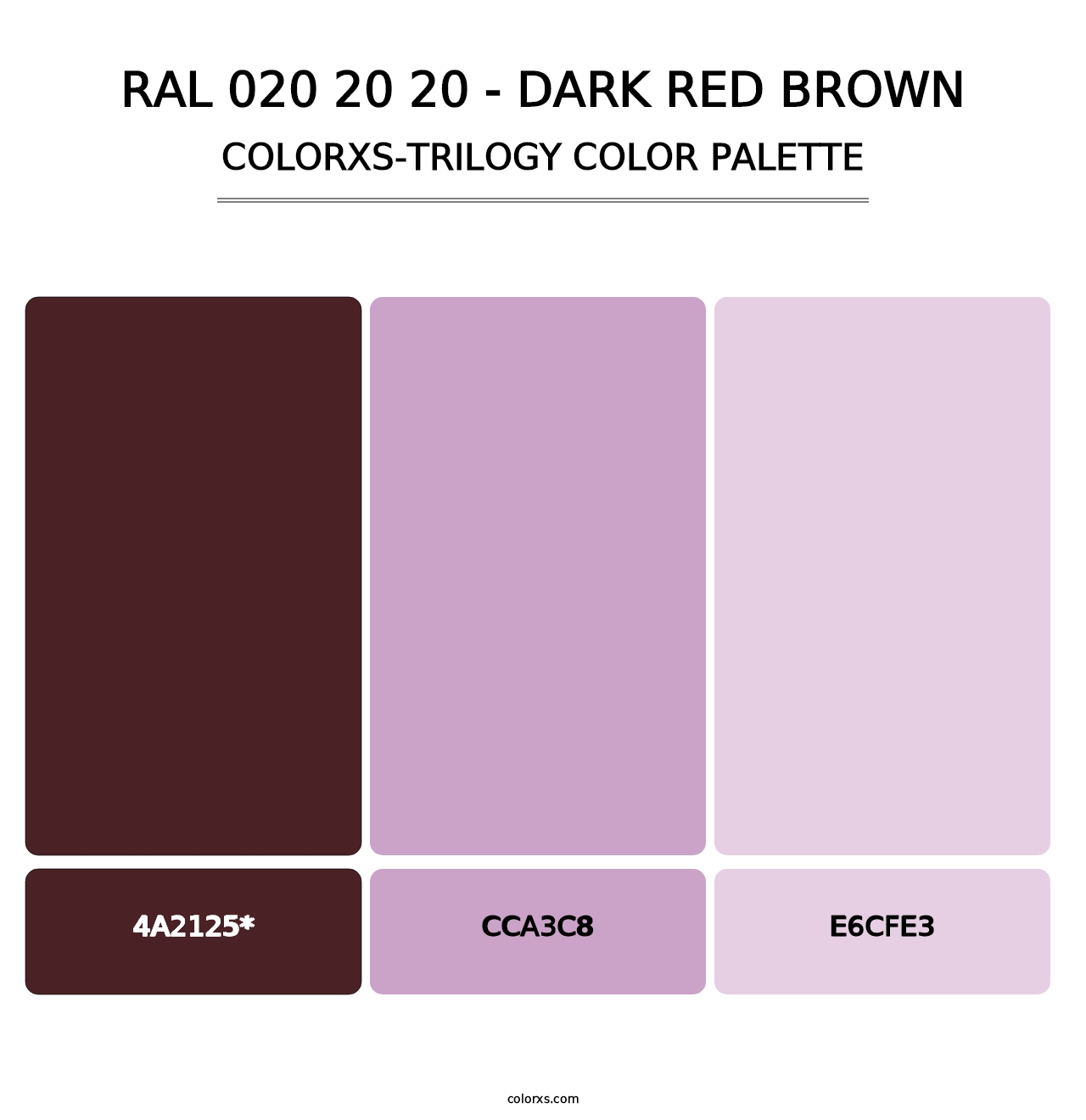 RAL 020 20 20 - Dark Red Brown - Colorxs Trilogy Palette