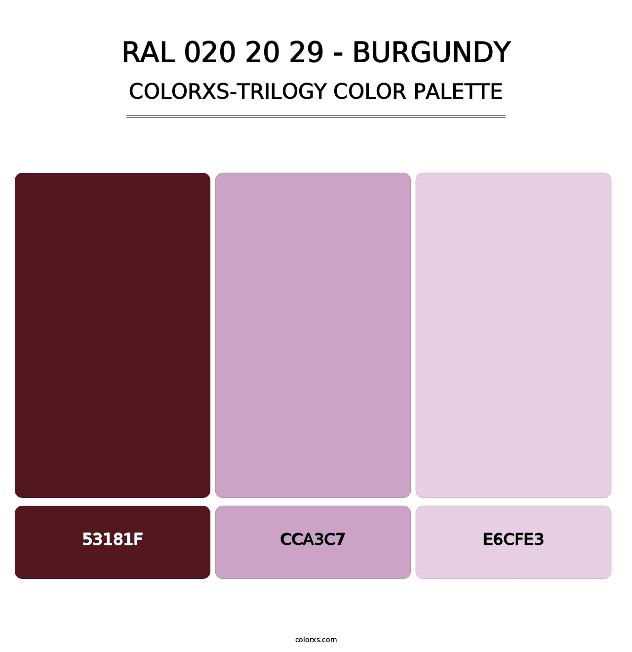 RAL 020 20 29 - Burgundy - Colorxs Trilogy Palette