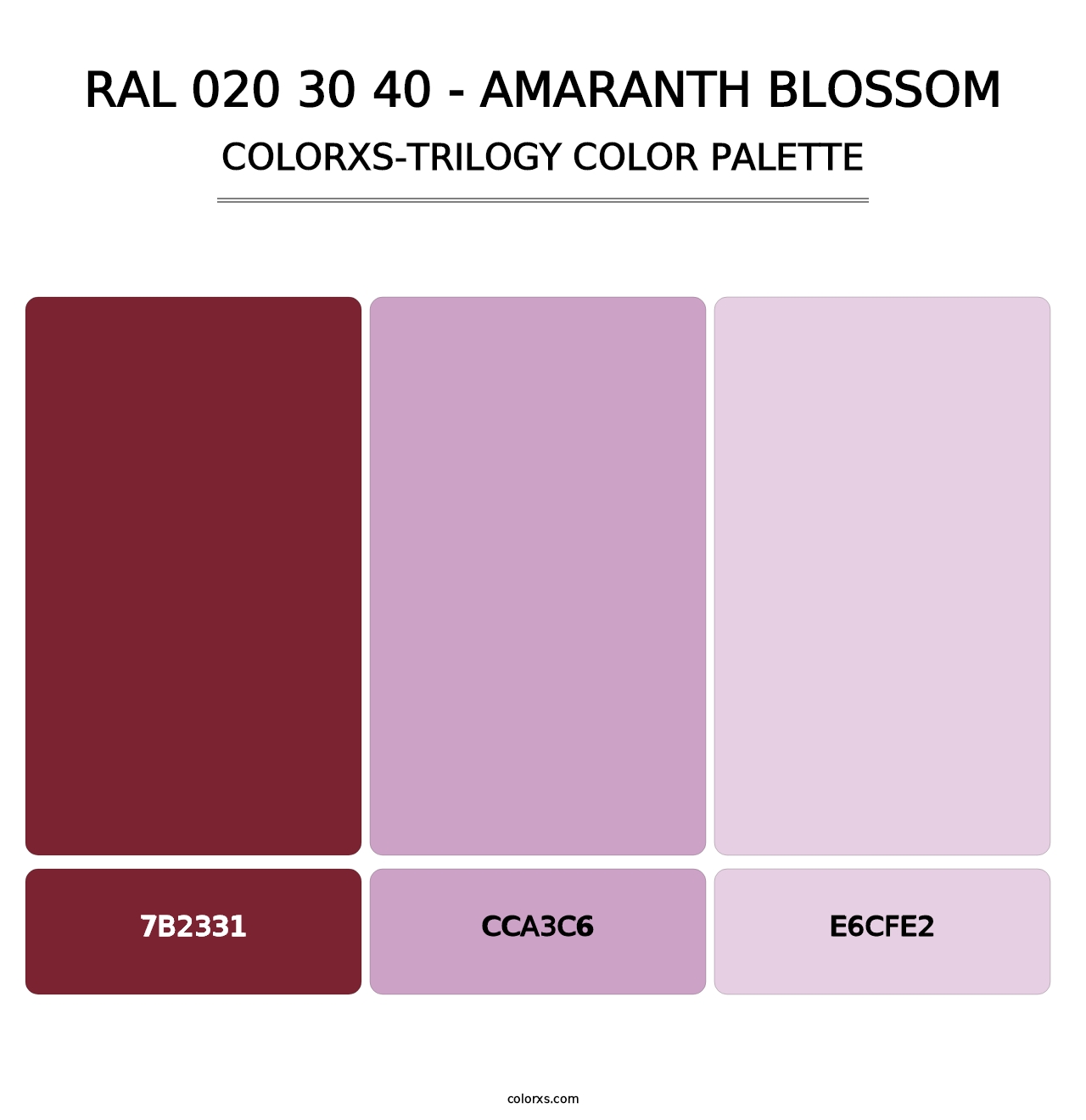 RAL 020 30 40 - Amaranth Blossom - Colorxs Trilogy Palette