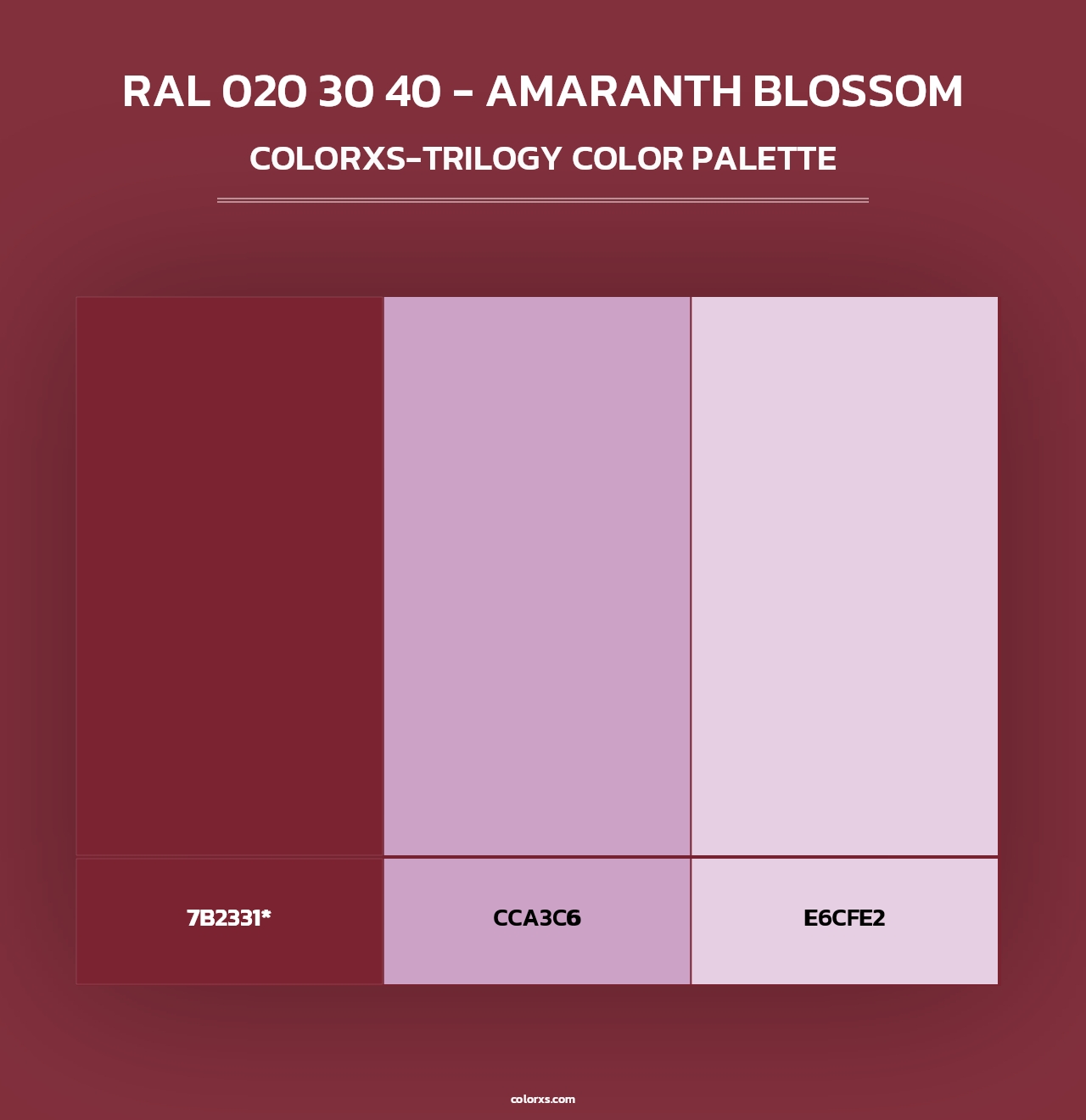 RAL 020 30 40 - Amaranth Blossom - Colorxs Trilogy Palette
