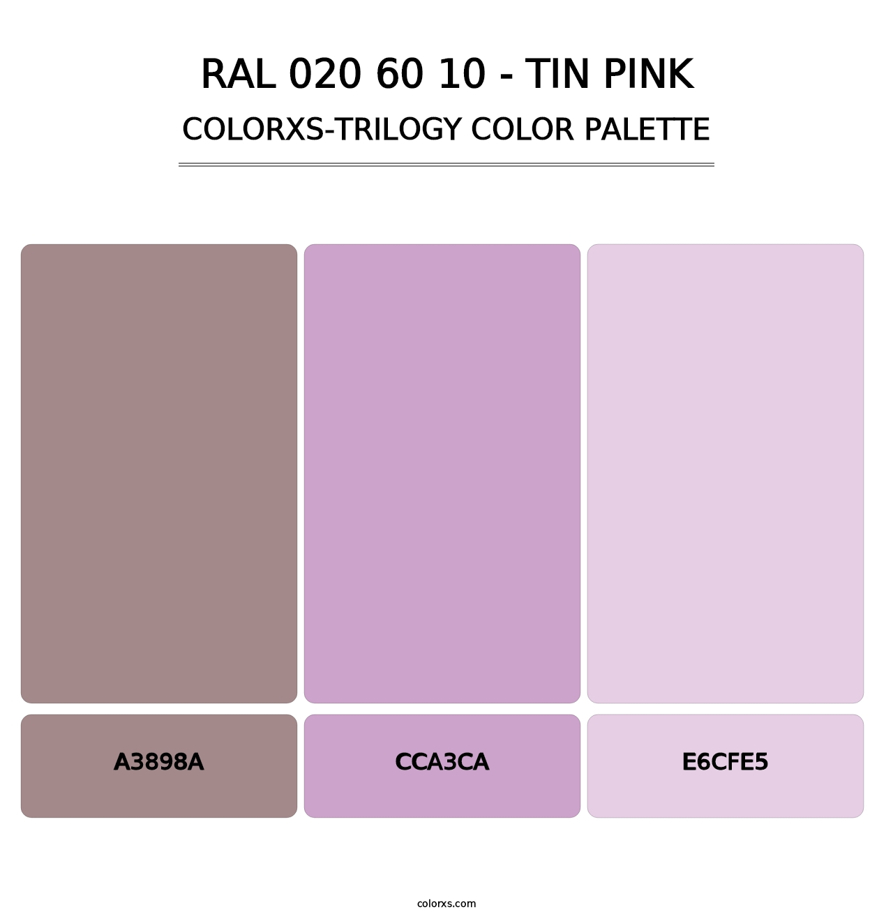 RAL 020 60 10 - Tin Pink - Colorxs Trilogy Palette
