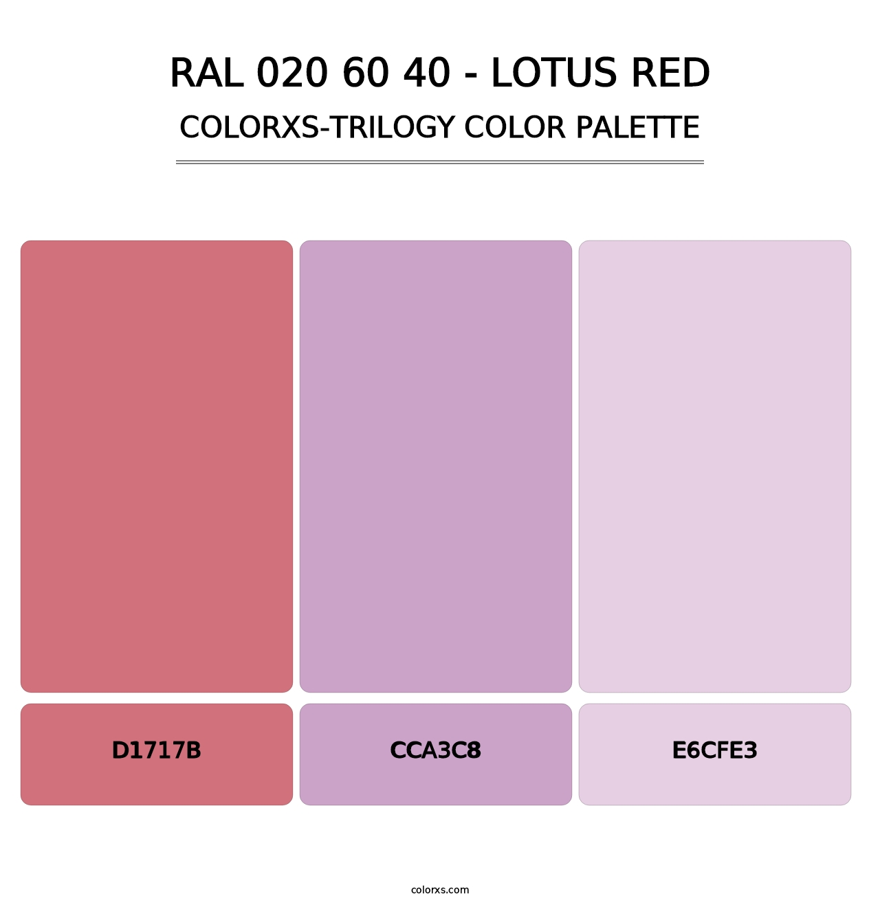 RAL 020 60 40 - Lotus Red - Colorxs Trilogy Palette