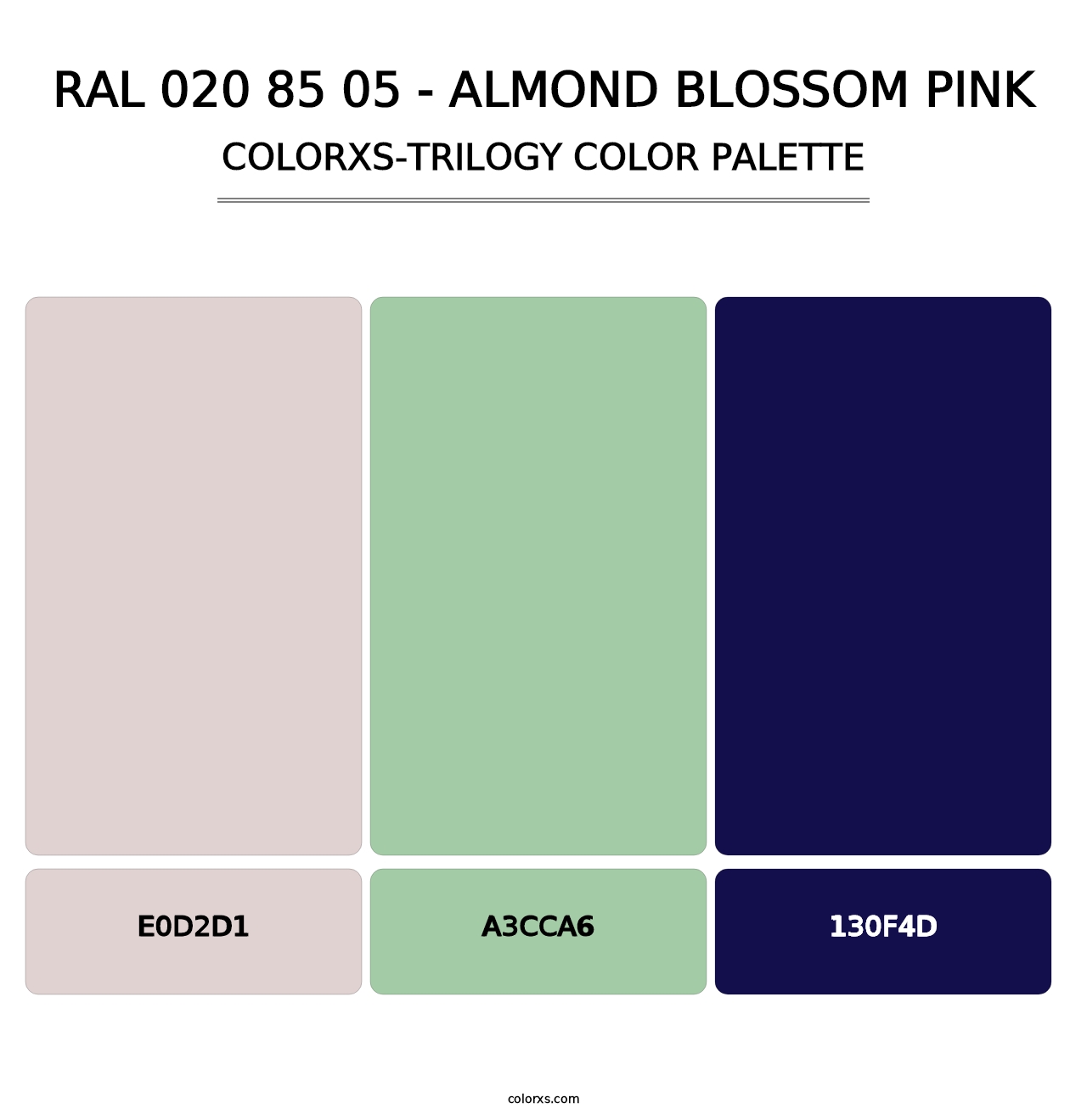 RAL 020 85 05 - Almond Blossom Pink - Colorxs Trilogy Palette