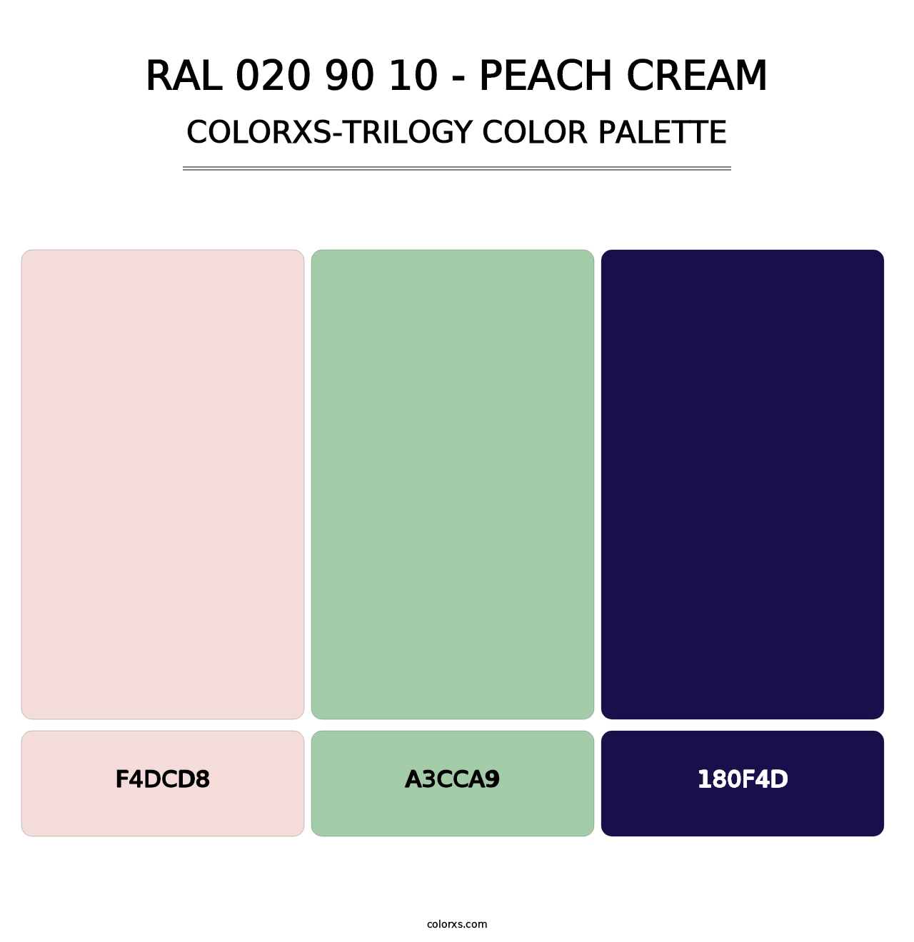 RAL 020 90 10 - Peach Cream - Colorxs Trilogy Palette