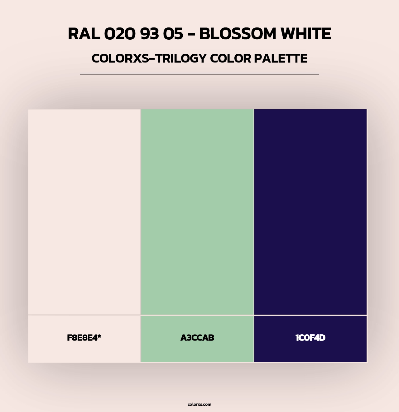 RAL 020 93 05 - Blossom White - Colorxs Trilogy Palette