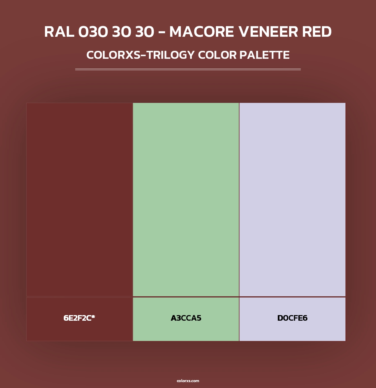 RAL 030 30 30 - Macore Veneer Red - Colorxs Trilogy Palette