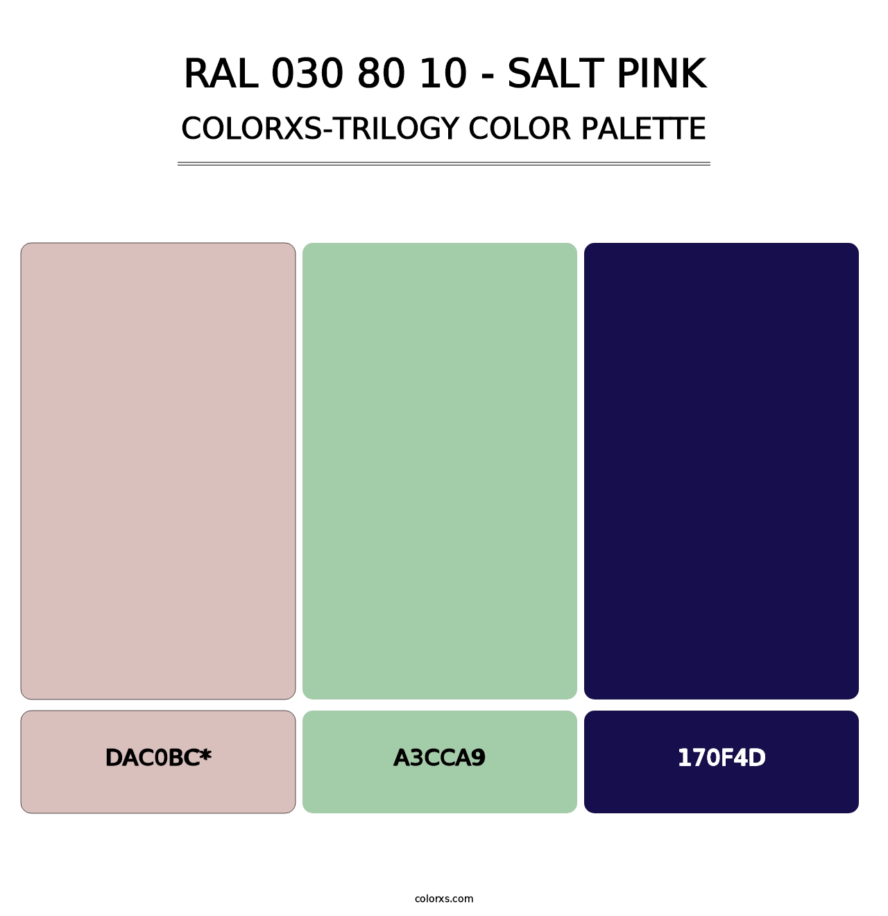 RAL 030 80 10 - Salt Pink - Colorxs Trilogy Palette