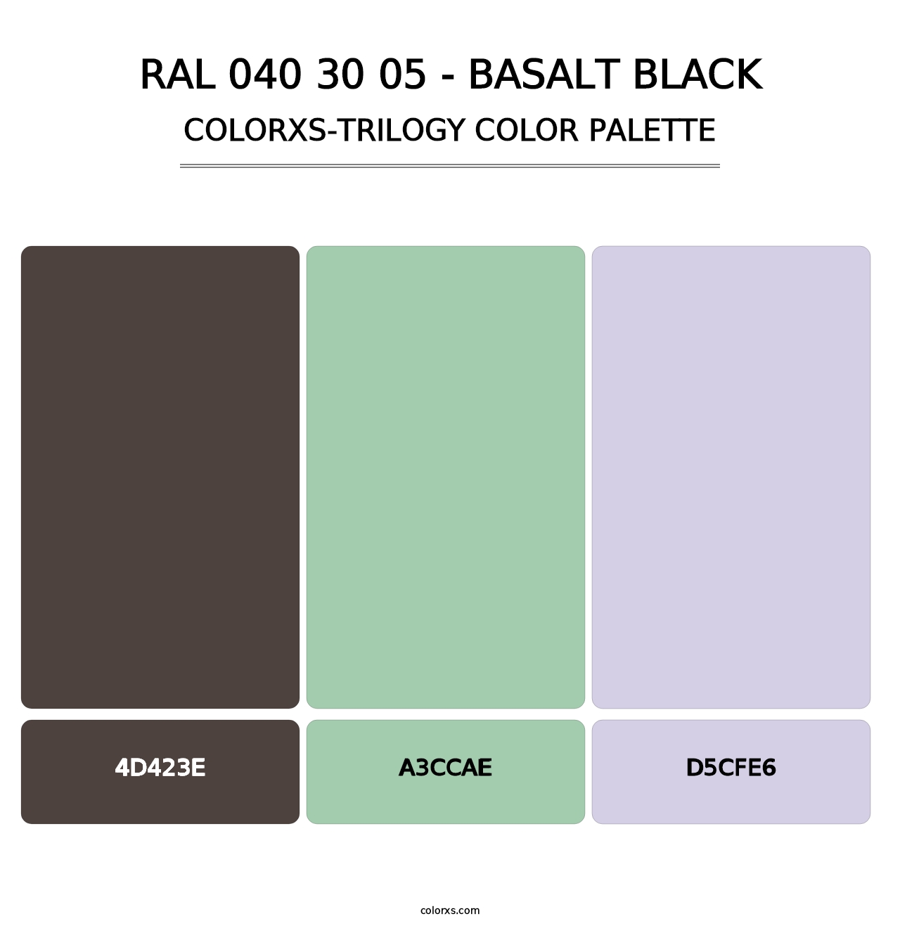 RAL 040 30 05 - Basalt Black - Colorxs Trilogy Palette