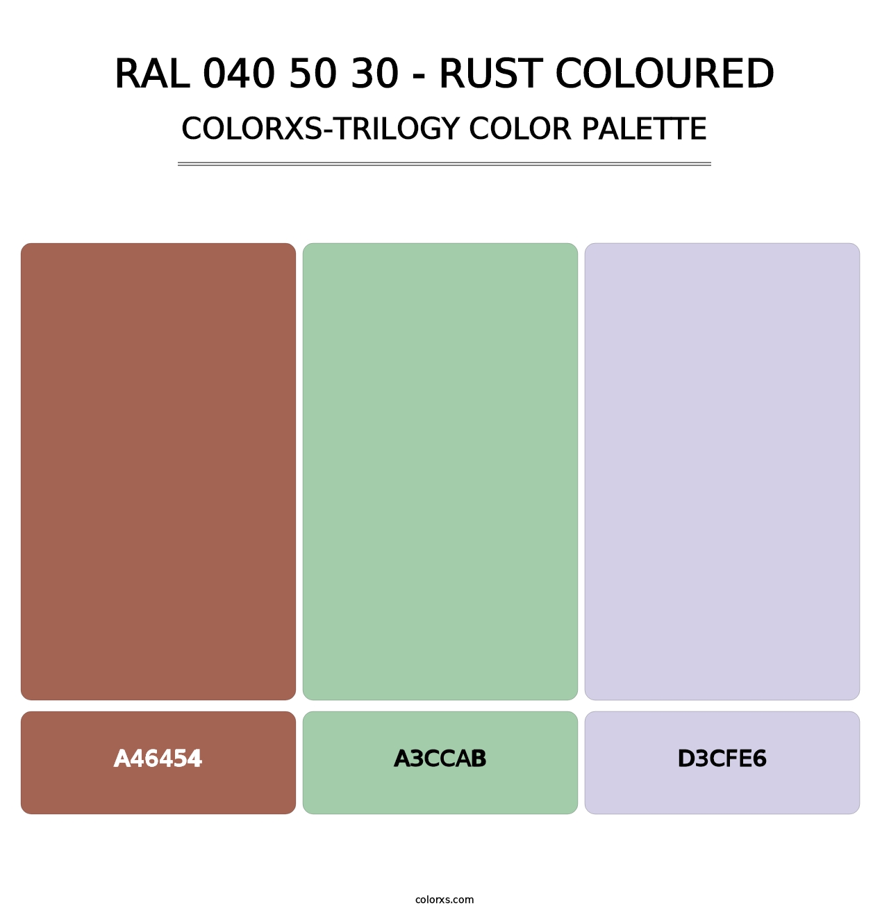 RAL 040 50 30 - Rust Coloured - Colorxs Trilogy Palette
