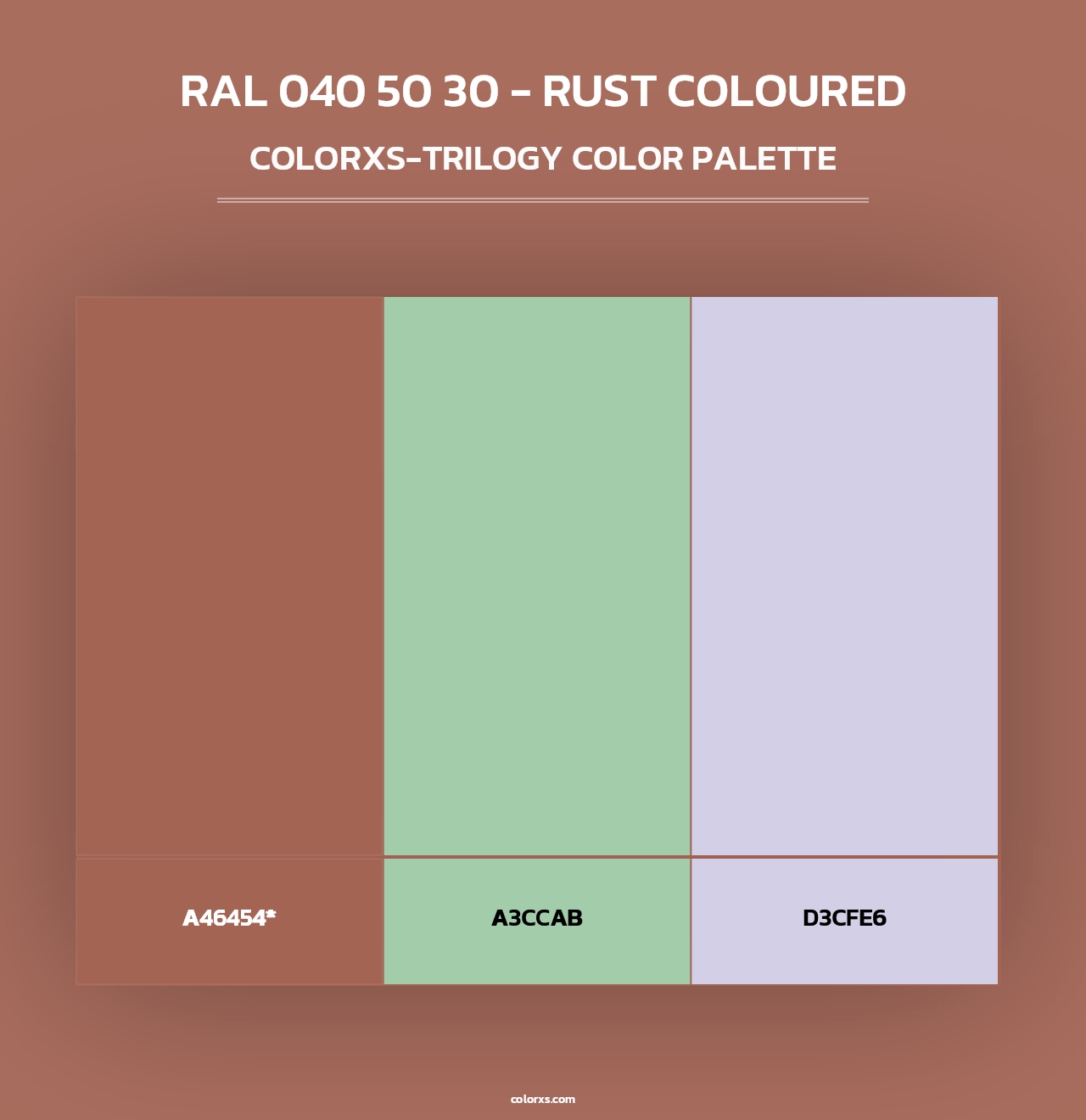RAL 040 50 30 - Rust Coloured - Colorxs Trilogy Palette