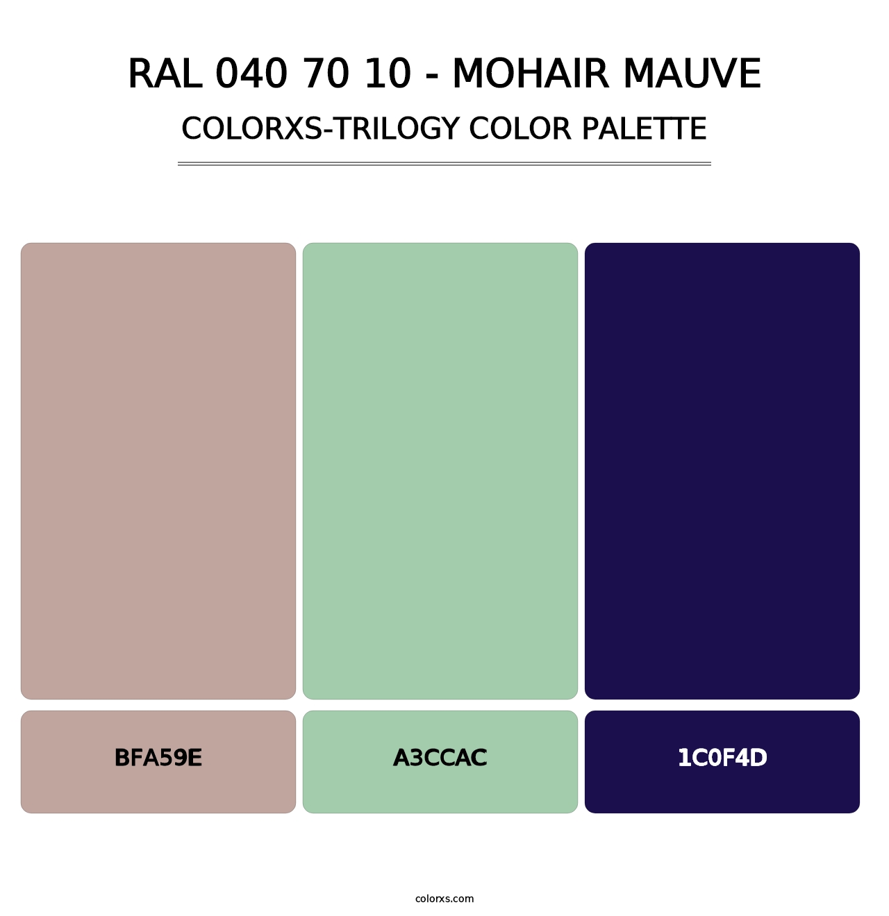 RAL 040 70 10 - Mohair Mauve - Colorxs Trilogy Palette