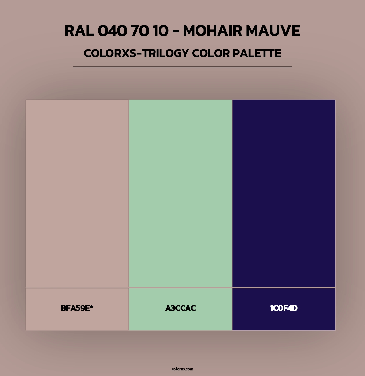 RAL 040 70 10 - Mohair Mauve - Colorxs Trilogy Palette