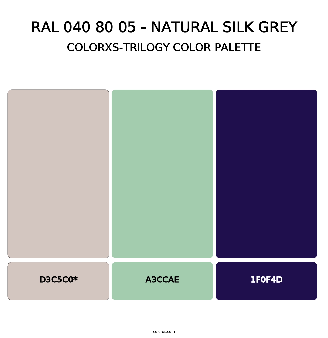 RAL 040 80 05 - Natural Silk Grey - Colorxs Trilogy Palette