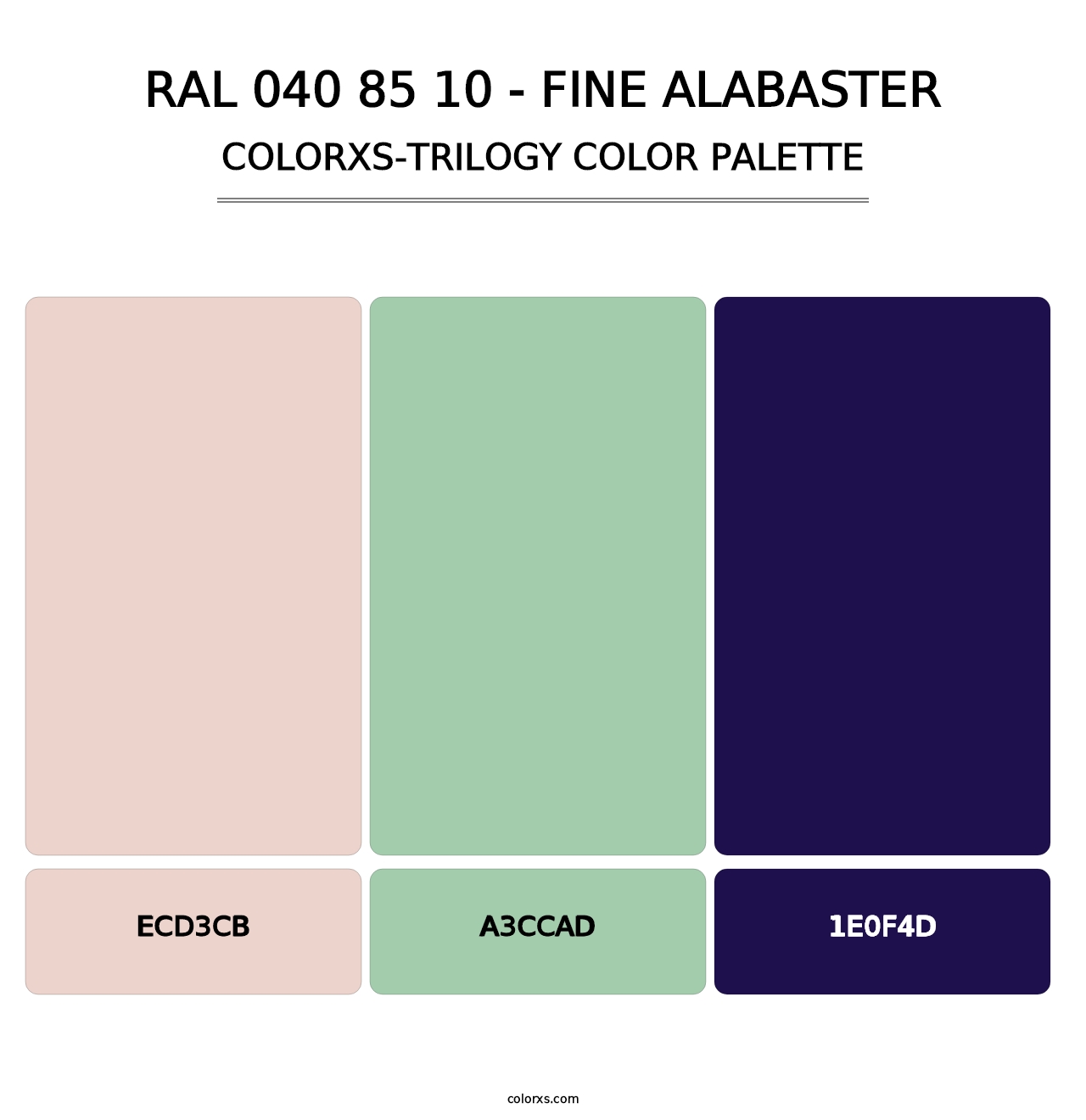 RAL 040 85 10 - Fine Alabaster - Colorxs Trilogy Palette
