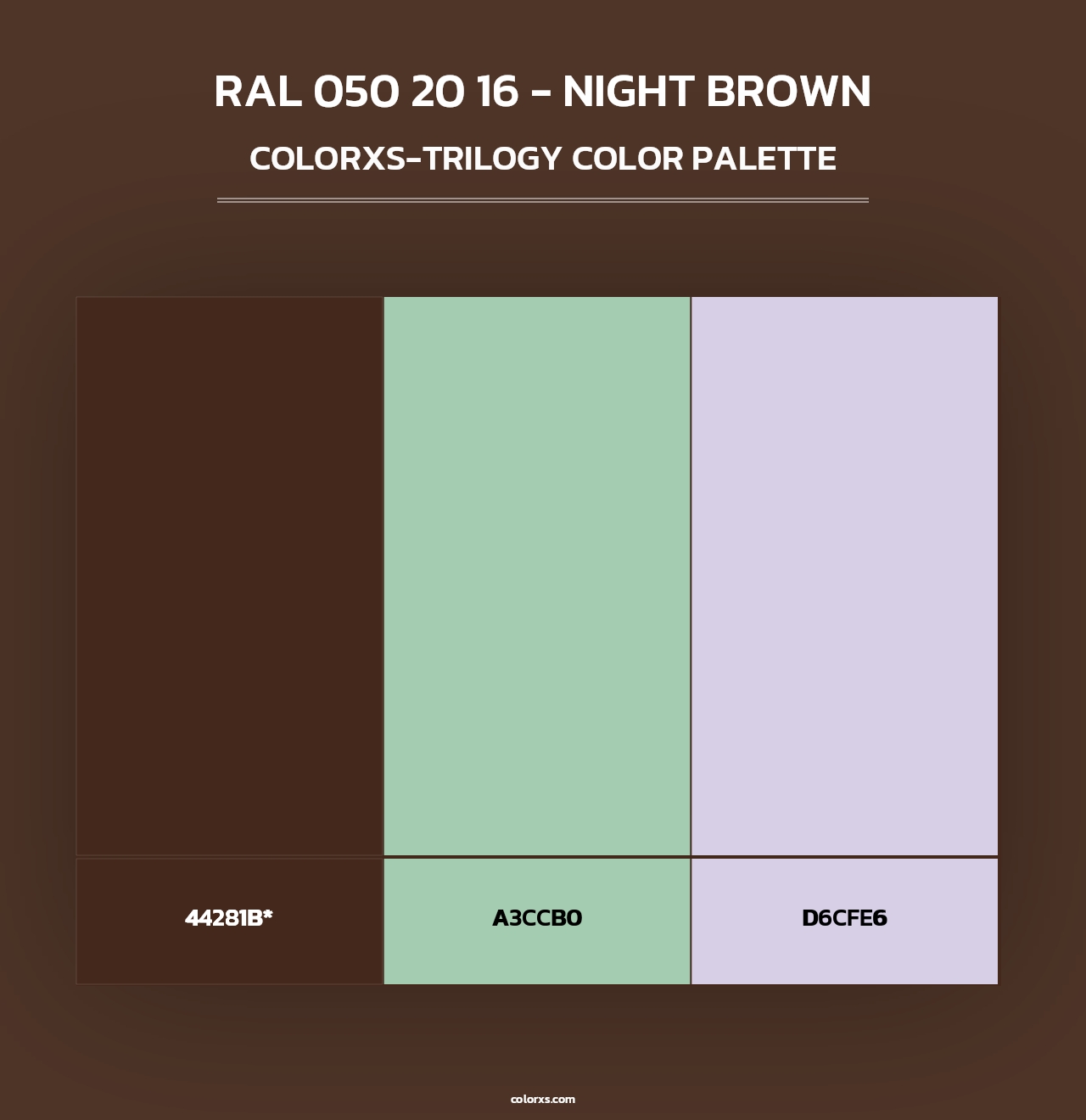 RAL 050 20 16 - Night Brown - Colorxs Trilogy Palette