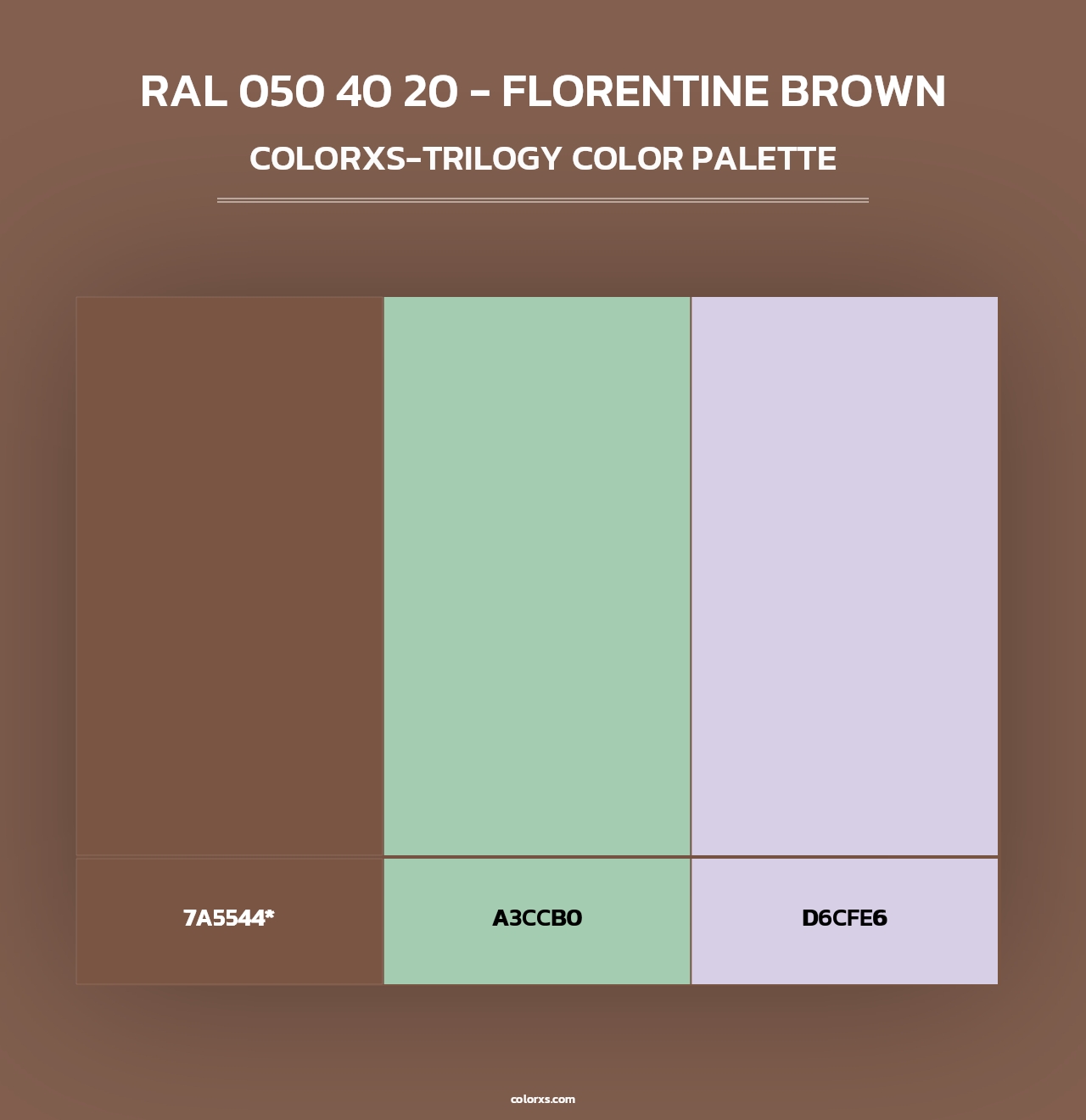 RAL 050 40 20 - Florentine Brown - Colorxs Trilogy Palette