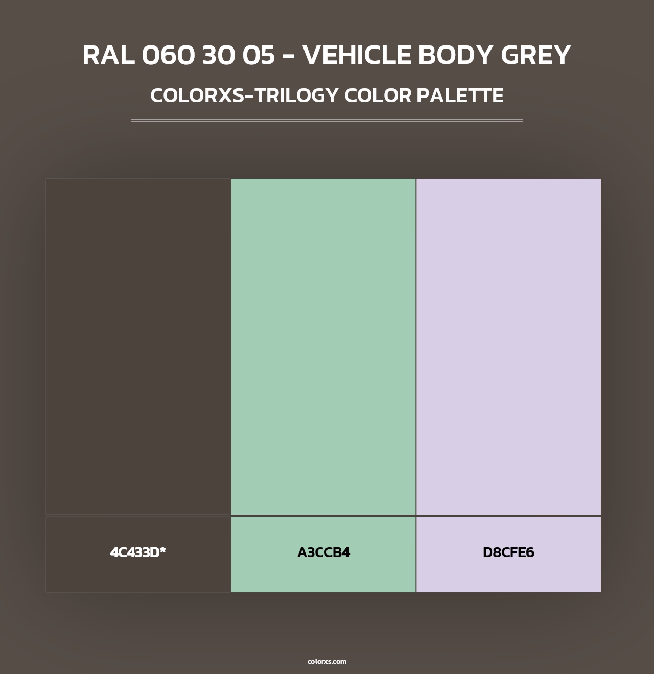 RAL 060 30 05 - Vehicle Body Grey - Colorxs Trilogy Palette